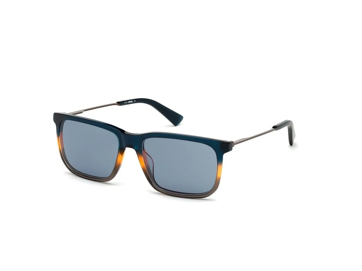 Blue Acetate Geometric Men Blue Sunglasses