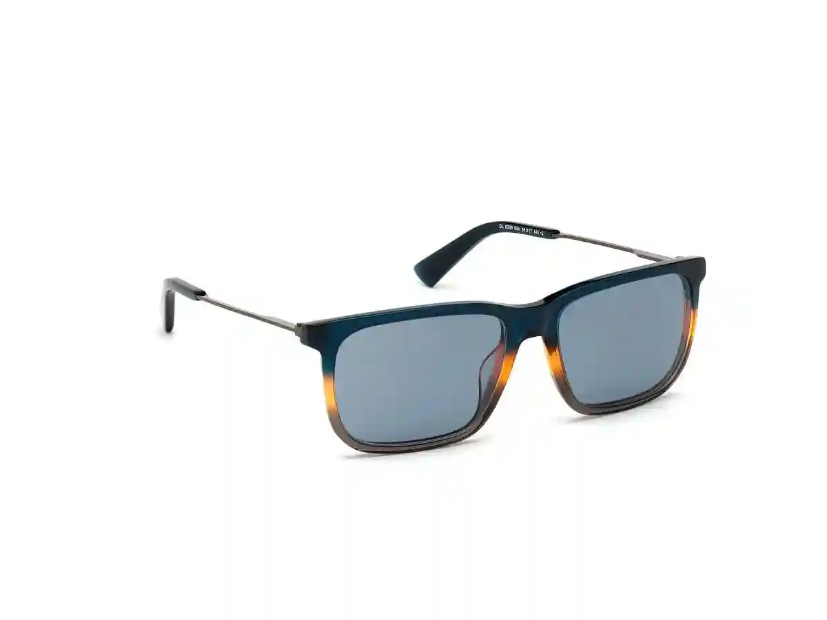 Blue Acetate Geometric Men Blue Sunglasses