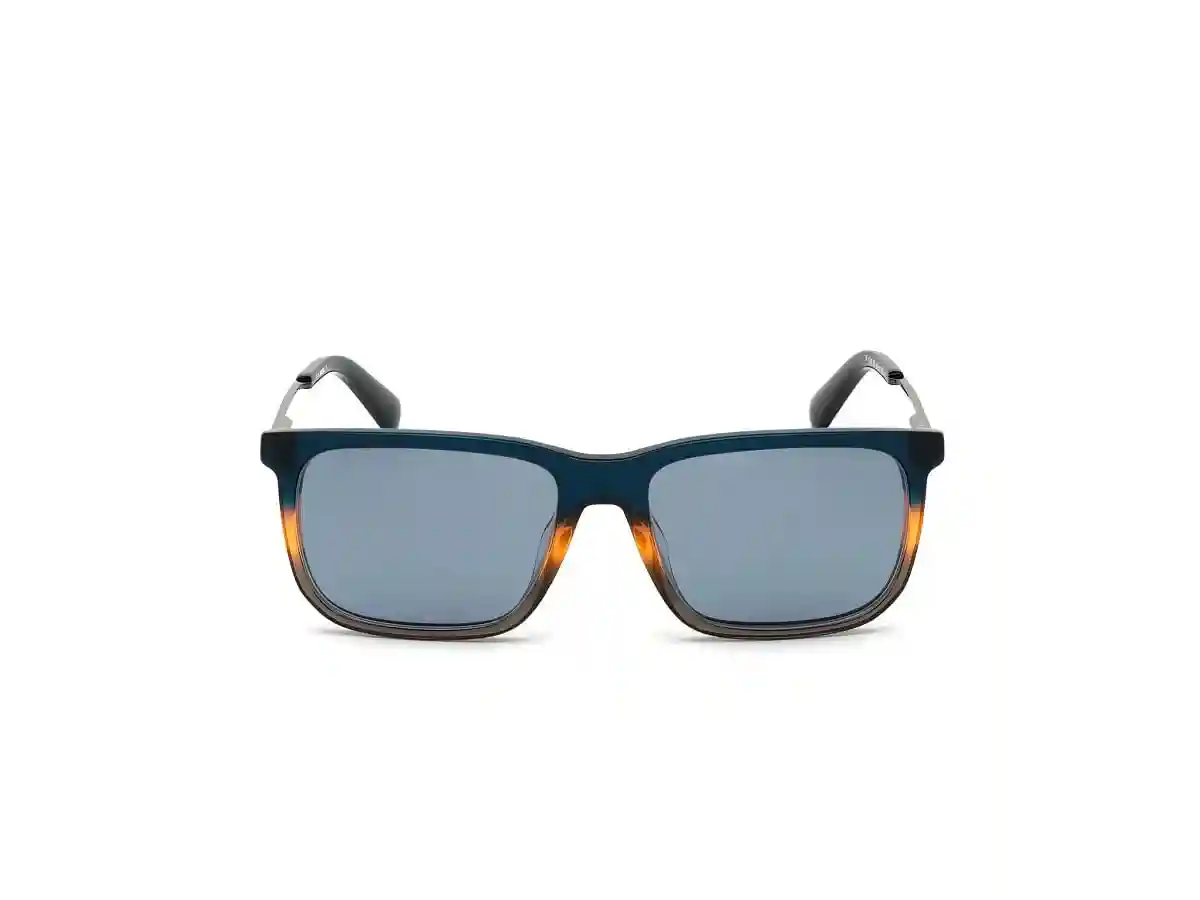 Blue Acetate Geometric Men Blue Sunglasses