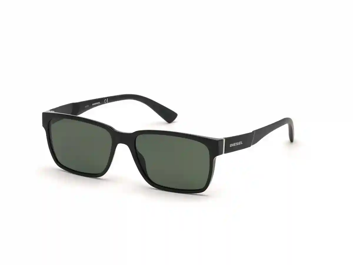 Black Acetate Rectangular Men Black Sunglasses