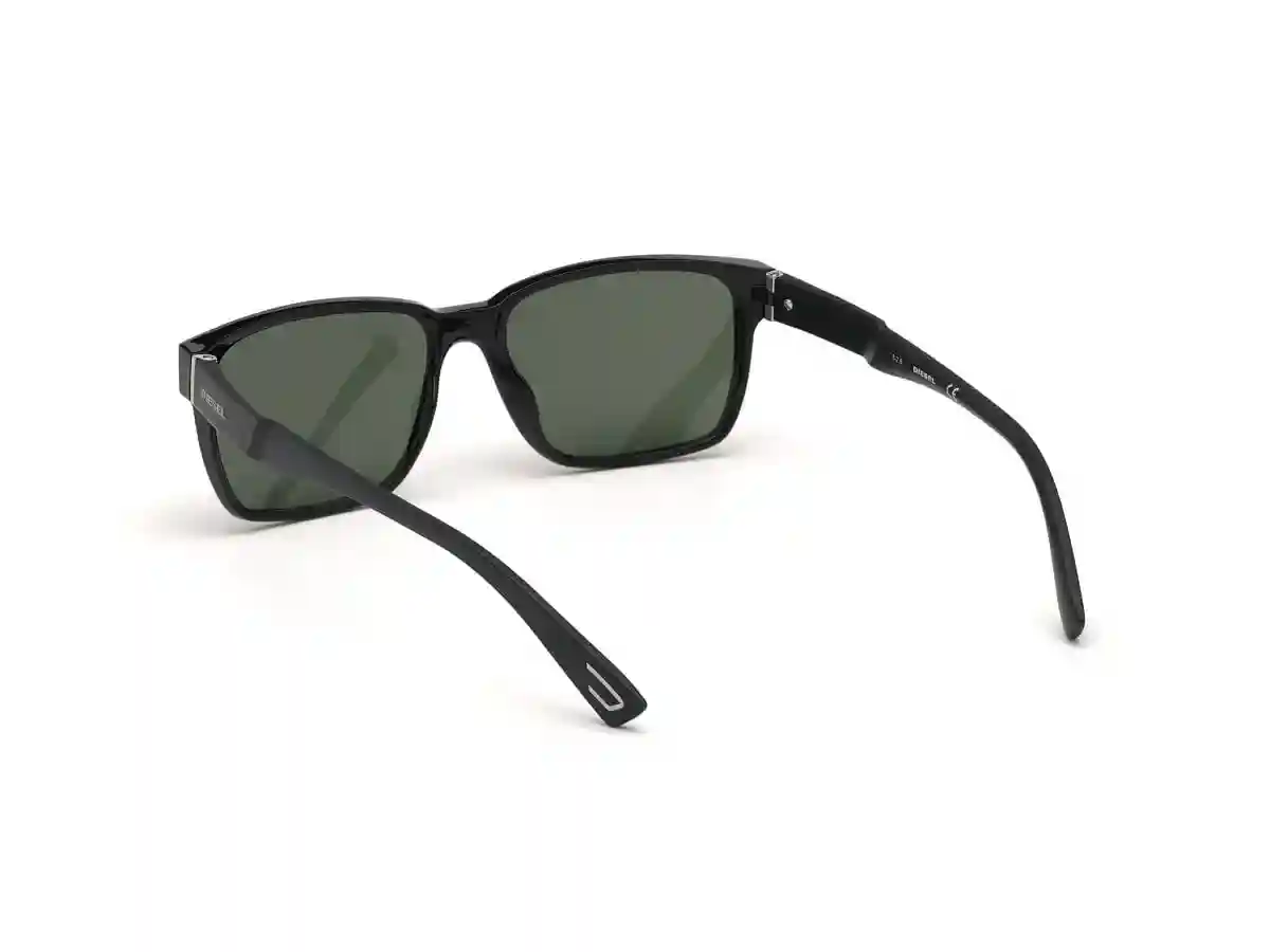 Black Acetate Rectangular Men Black Sunglasses