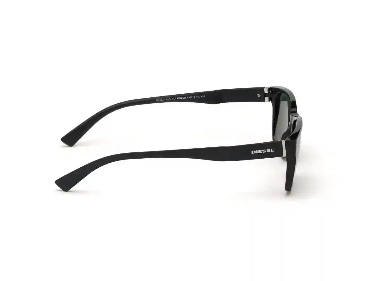 Black Acetate Rectangular Men Black Sunglasses