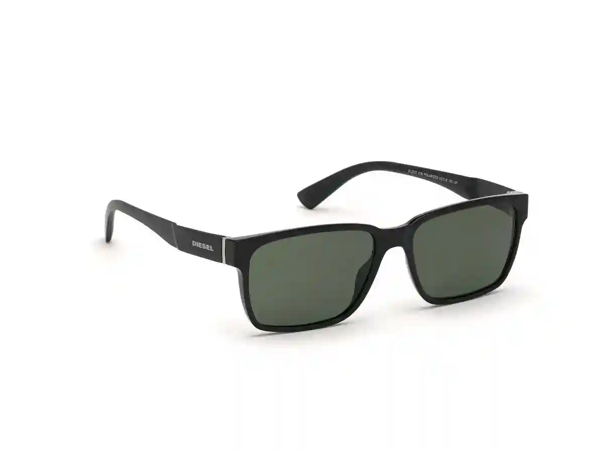 Black Acetate Rectangular Men Black Sunglasses