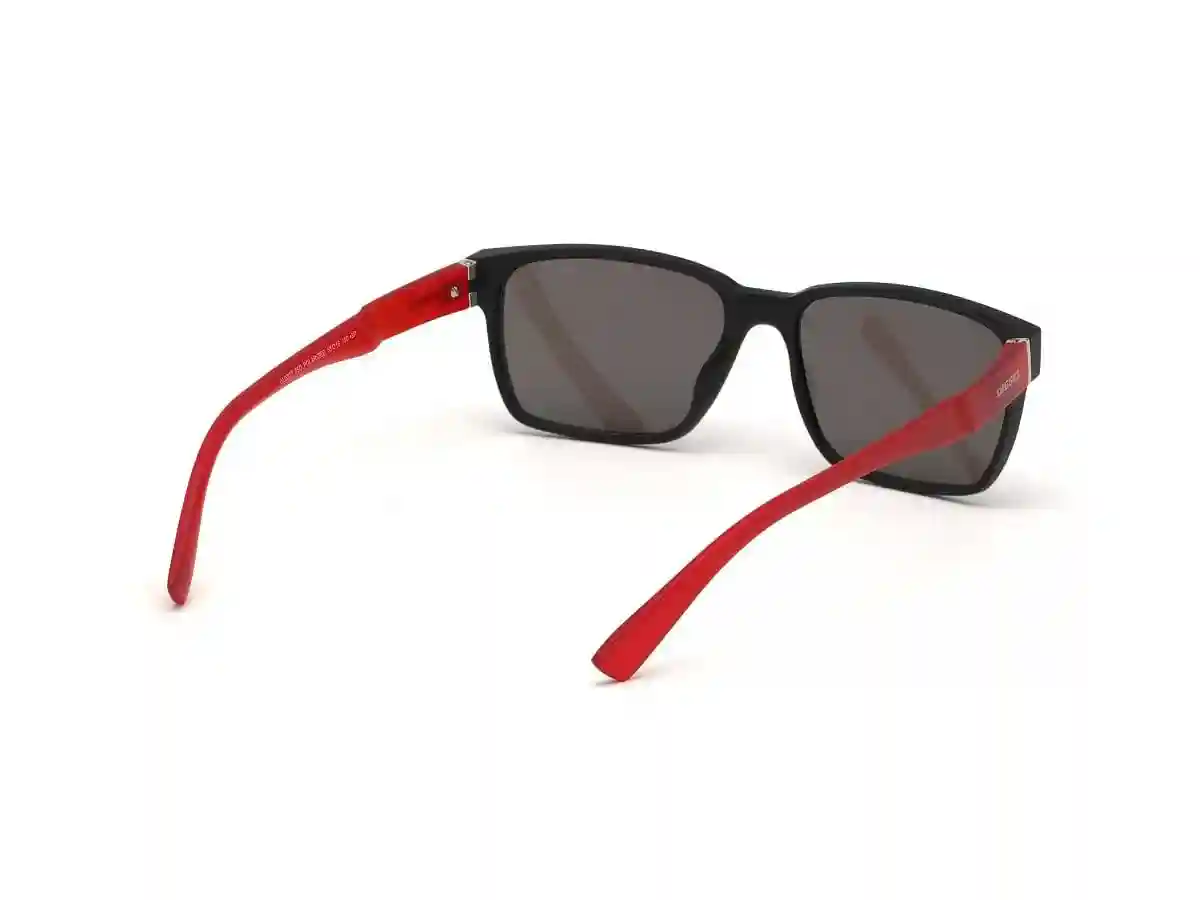 Black Acetate Rectangular Men Black Sunglasses