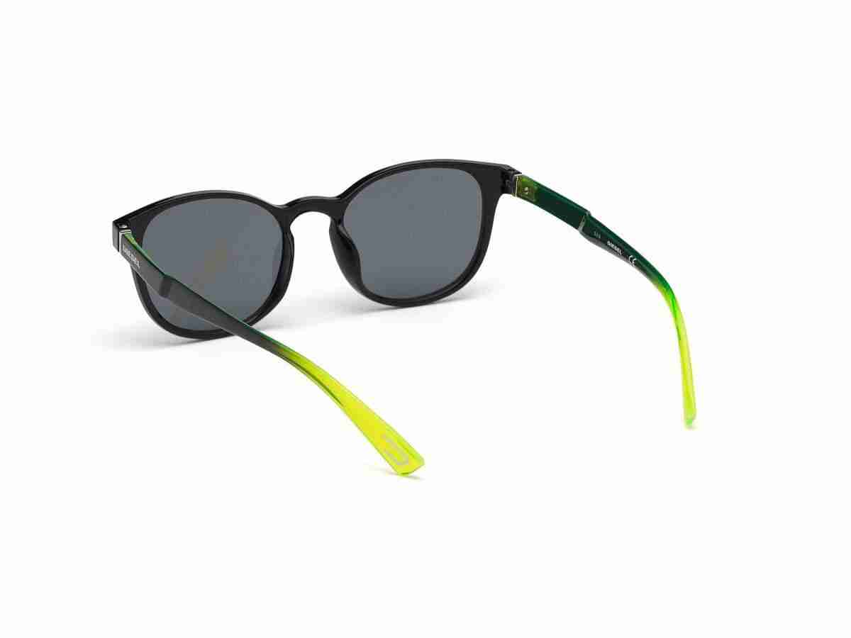 Black Acetate Round Men Black Sunglasses