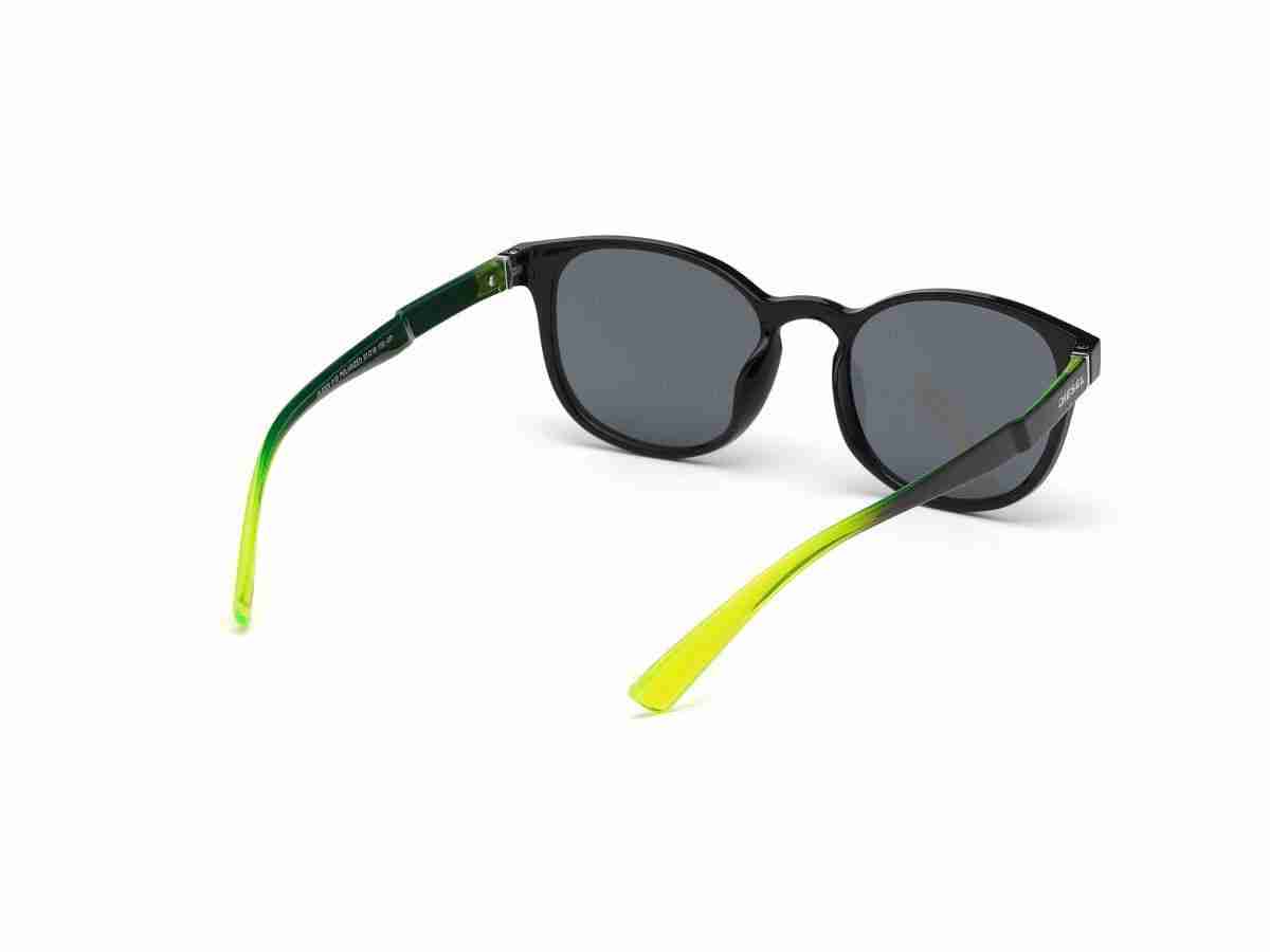 Black Acetate Round Men Black Sunglasses