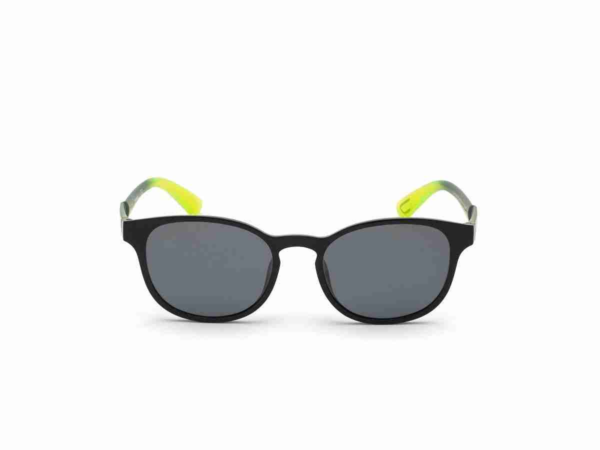 Black Acetate Round Men Black Sunglasses