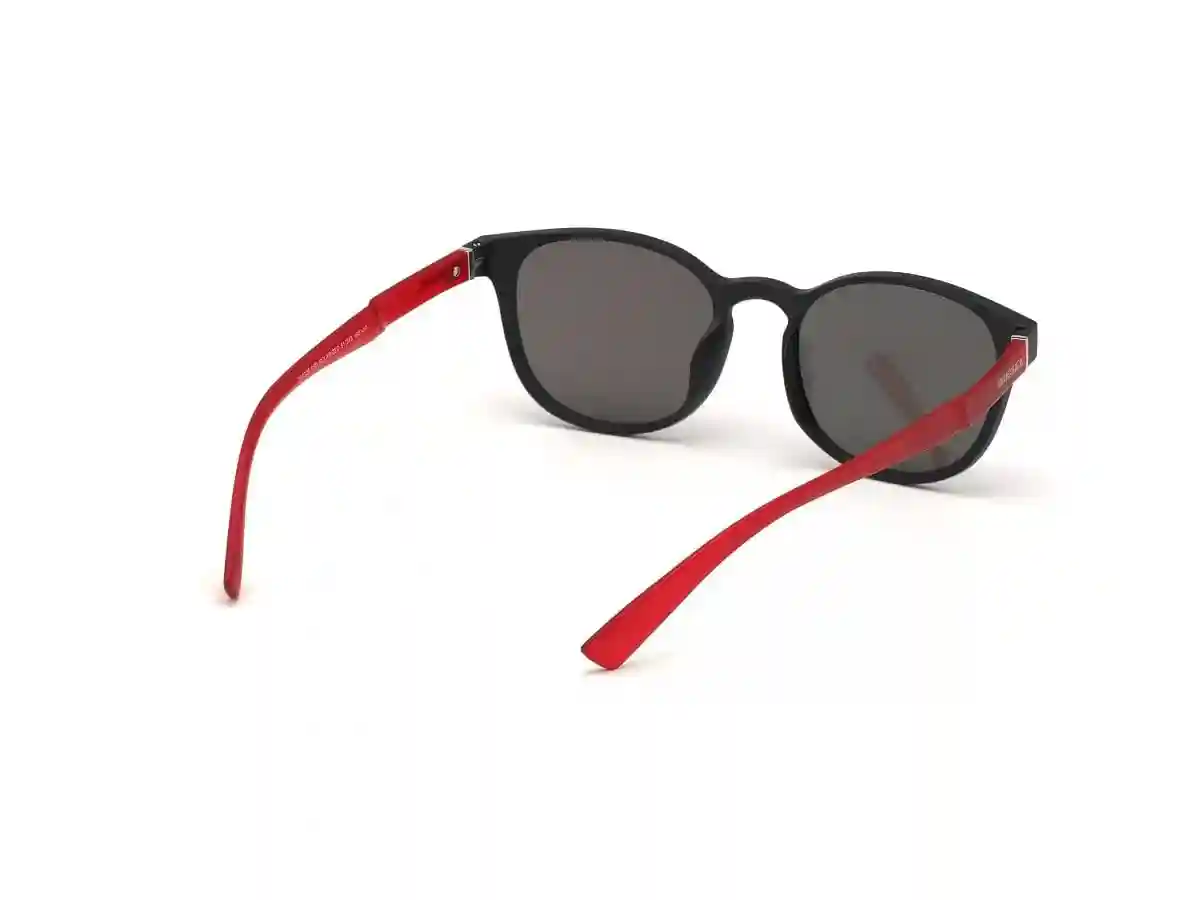 Black Acetate Round Men Black Sunglasses