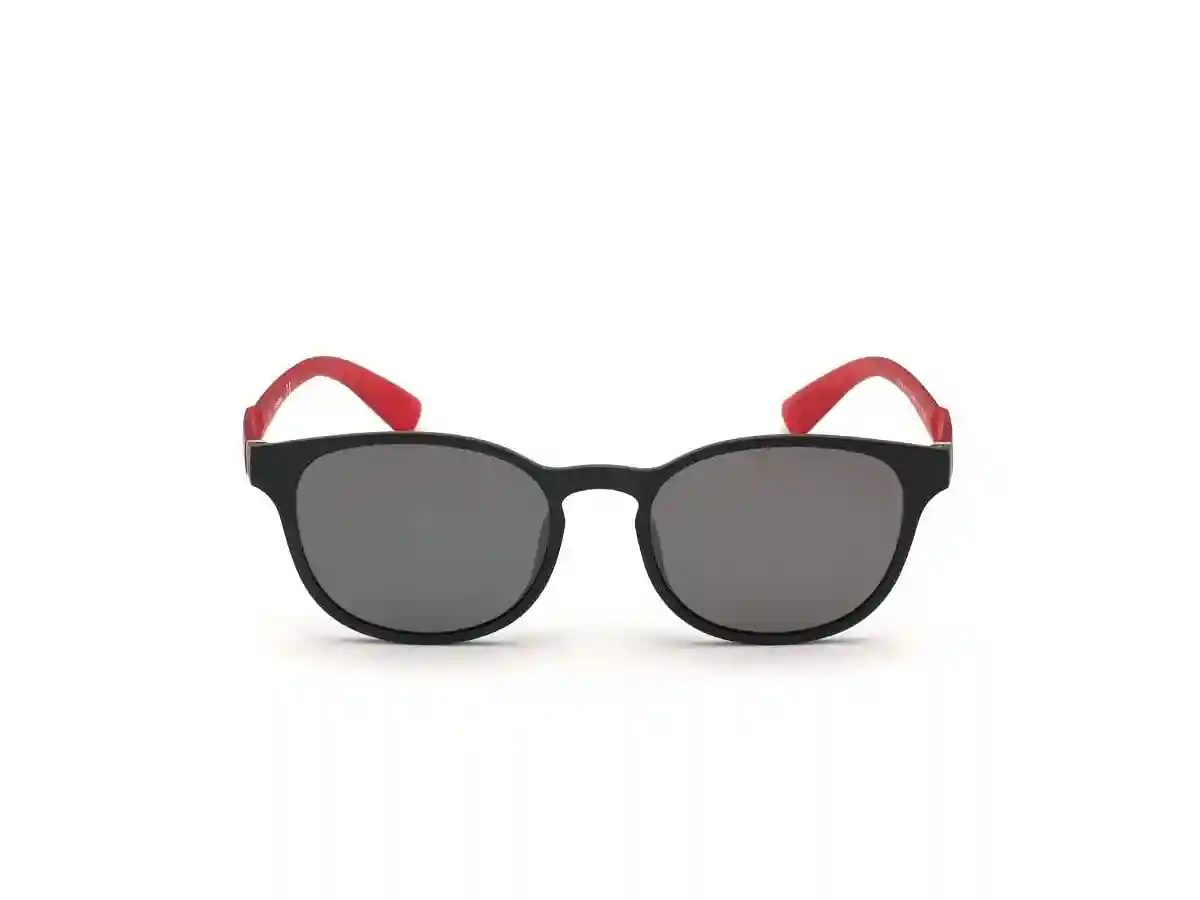 Black Acetate Round Men Black Sunglasses