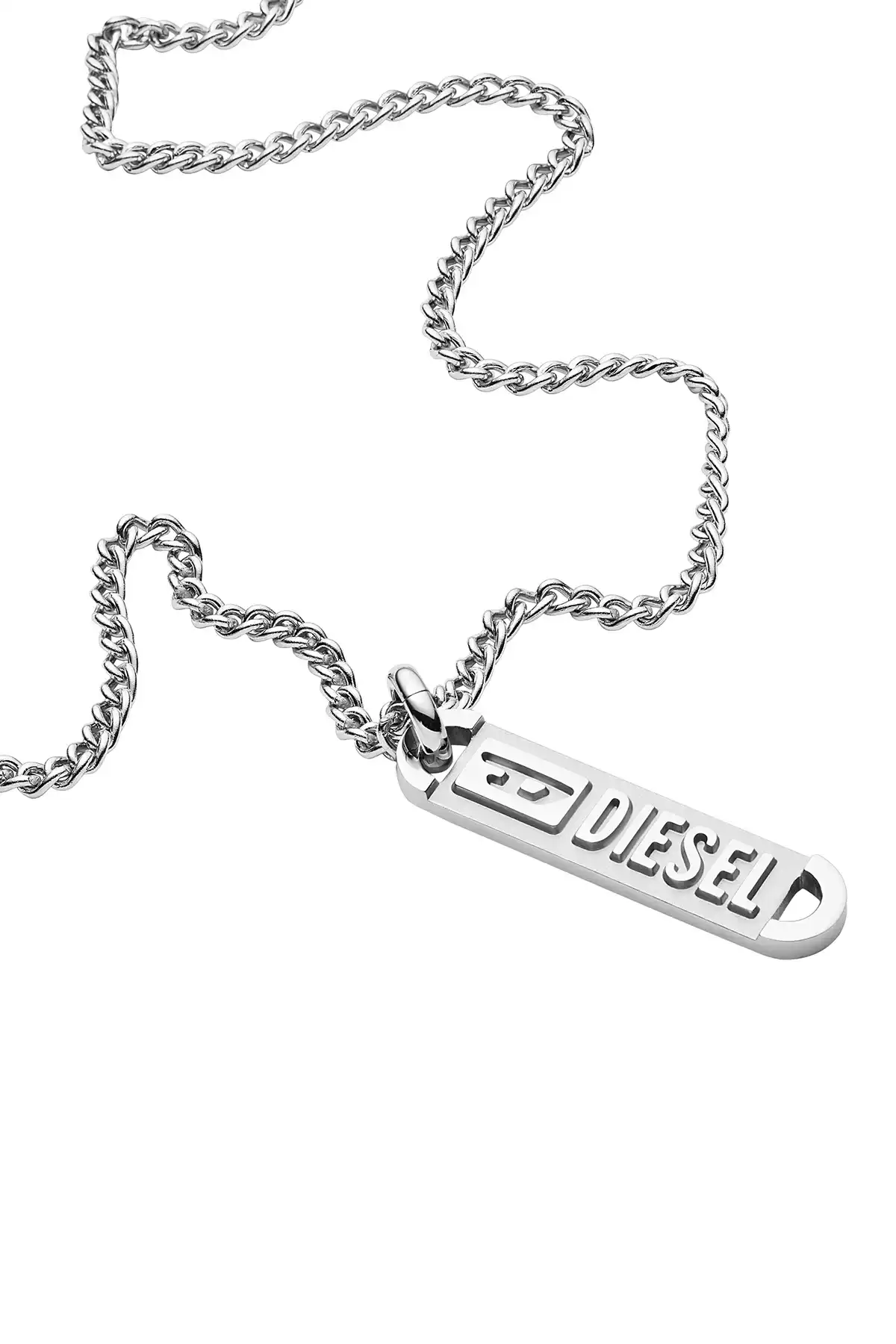 Silver Diesel Single Pendant Silver Necklace Dx1228040