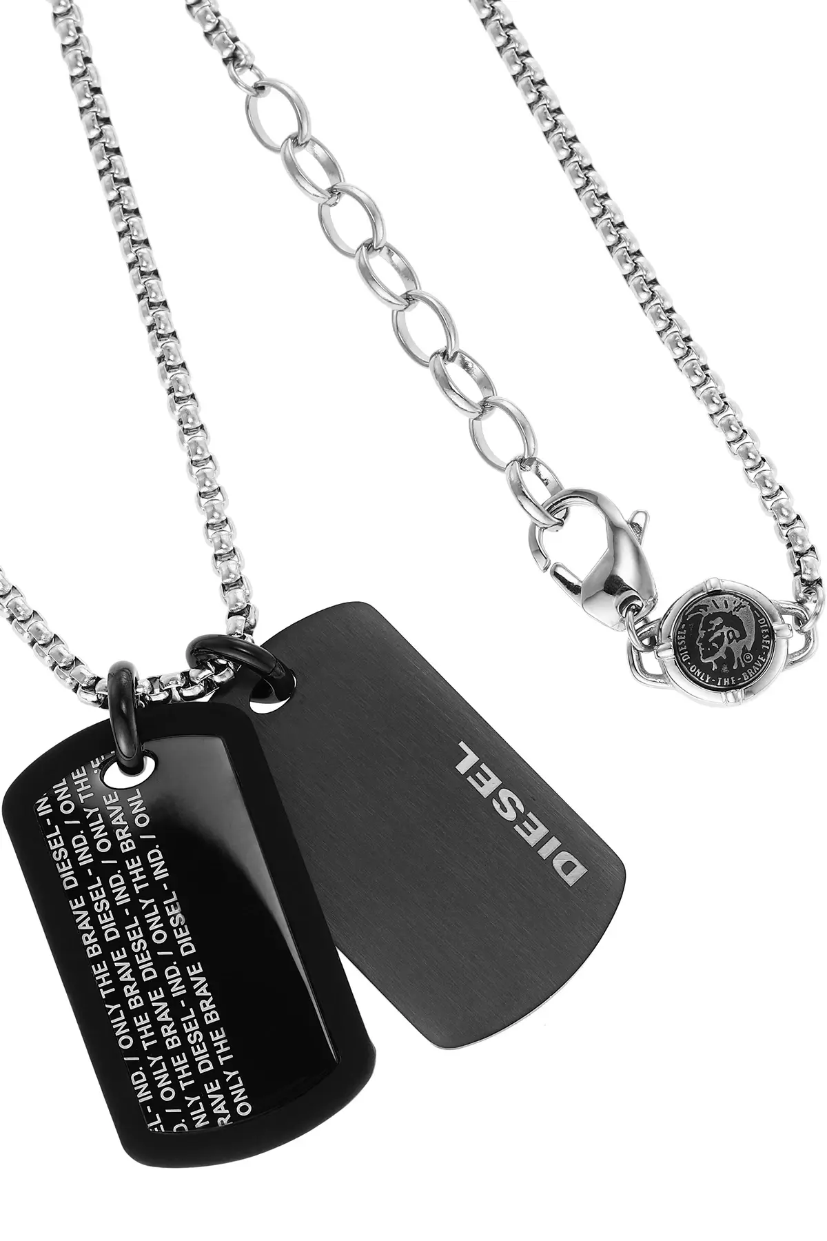 Black Diesel Double Dogtags Black Necklace Dx1287040