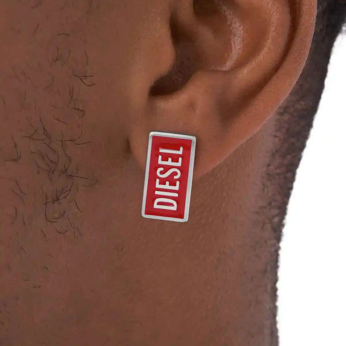 Silver Diesel Steel Silver Earring Dx1367040