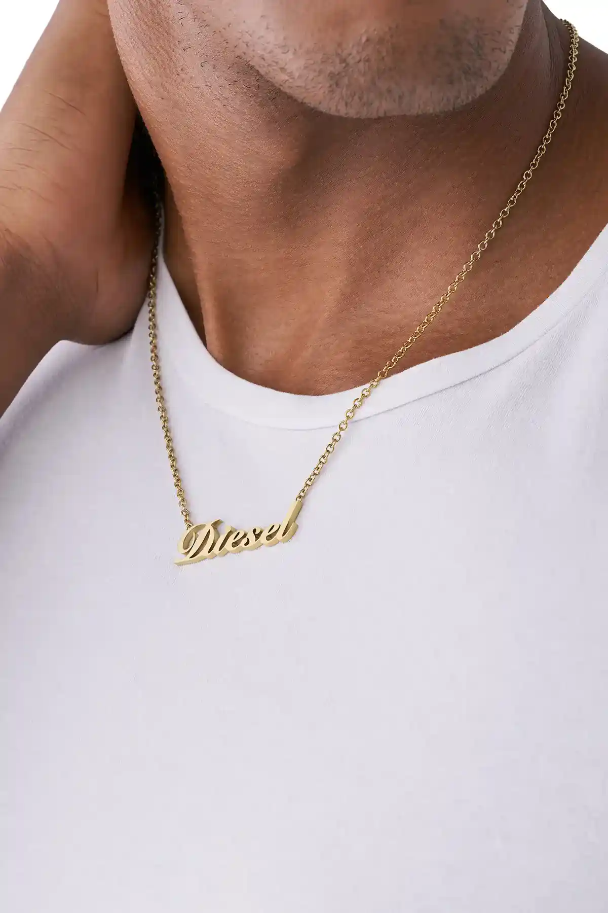 Gold Diesel Steel Gold Necklace Dx1372710