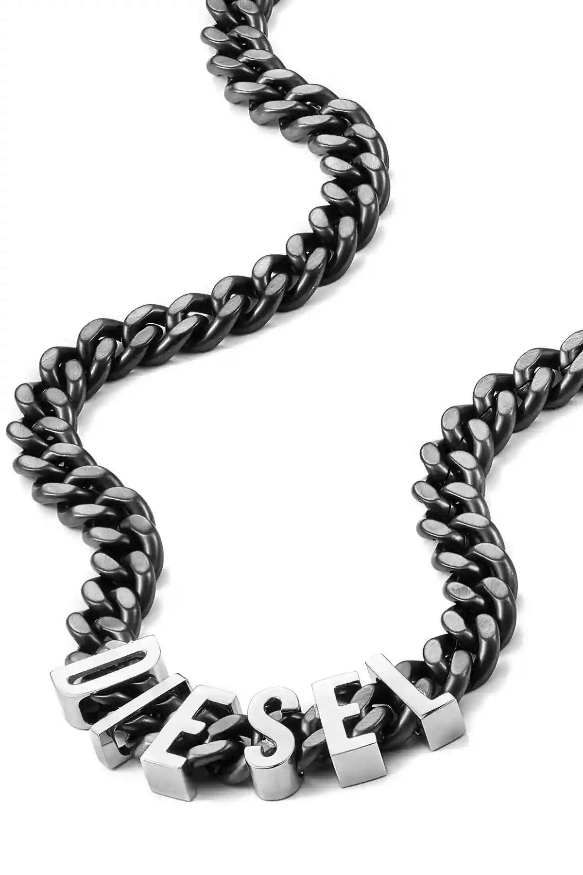 Grey Diesel Steel Gunmetal Necklace Dx1487060