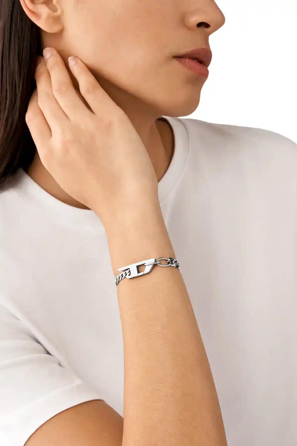 Silver Diesel Steel Silver Bracelet Dx1496040