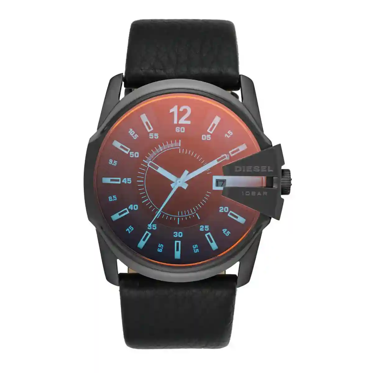 Men's Black Analog Leather Watch DZ1657