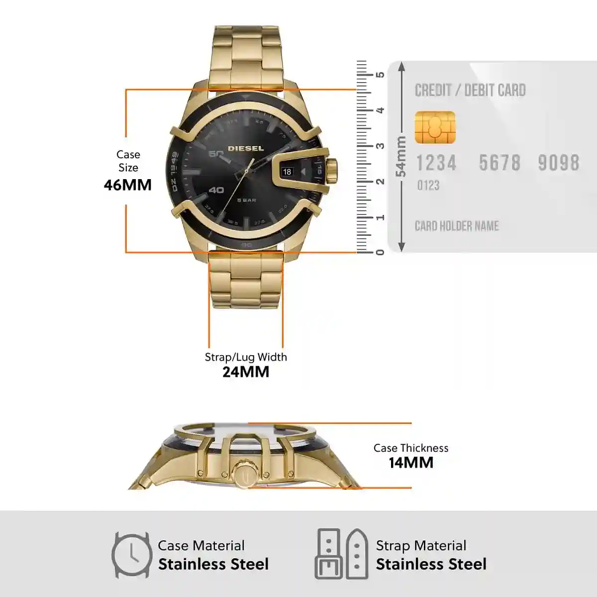 Gold Dz1949 Watch