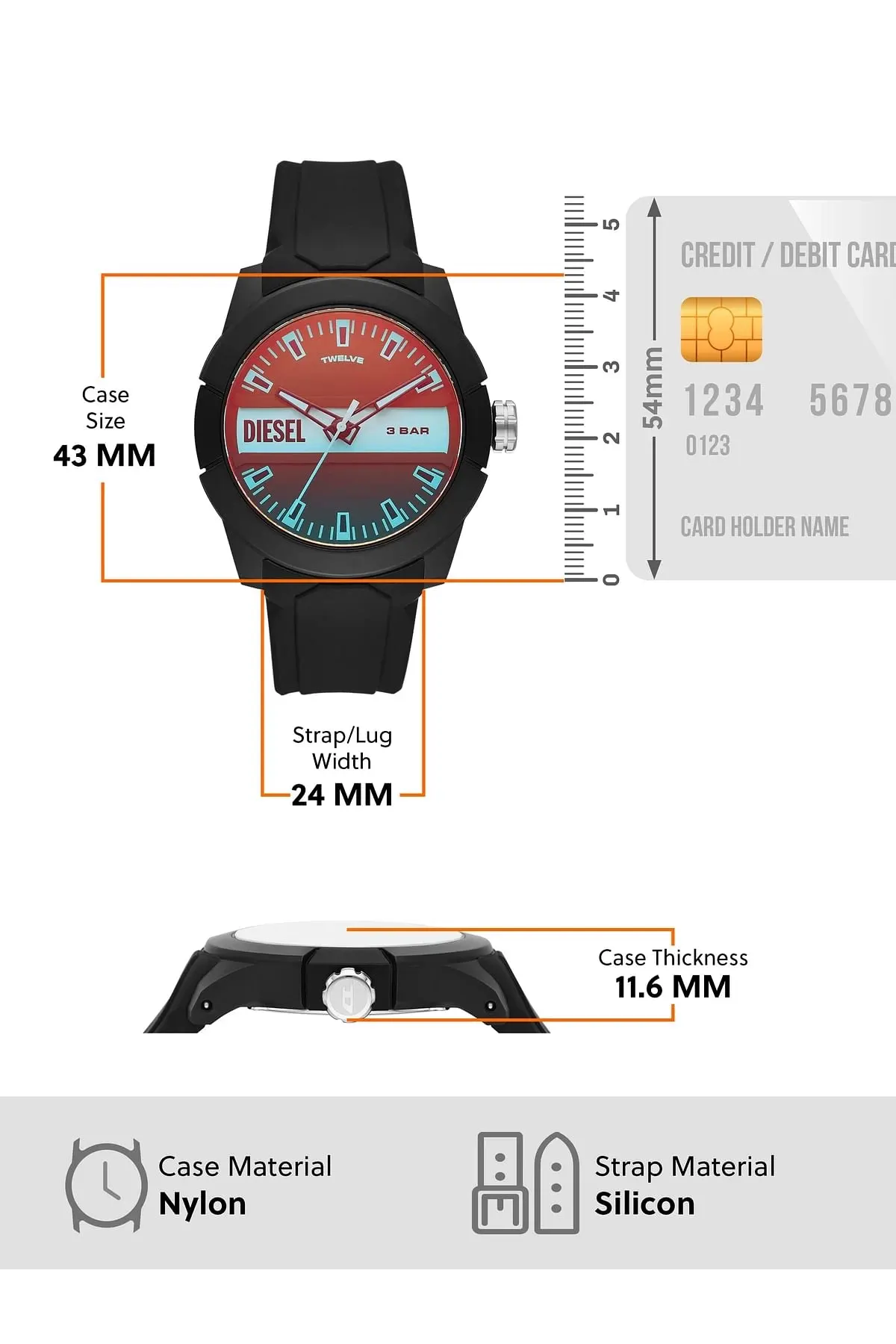 Multicolor Dz1982I Watch
