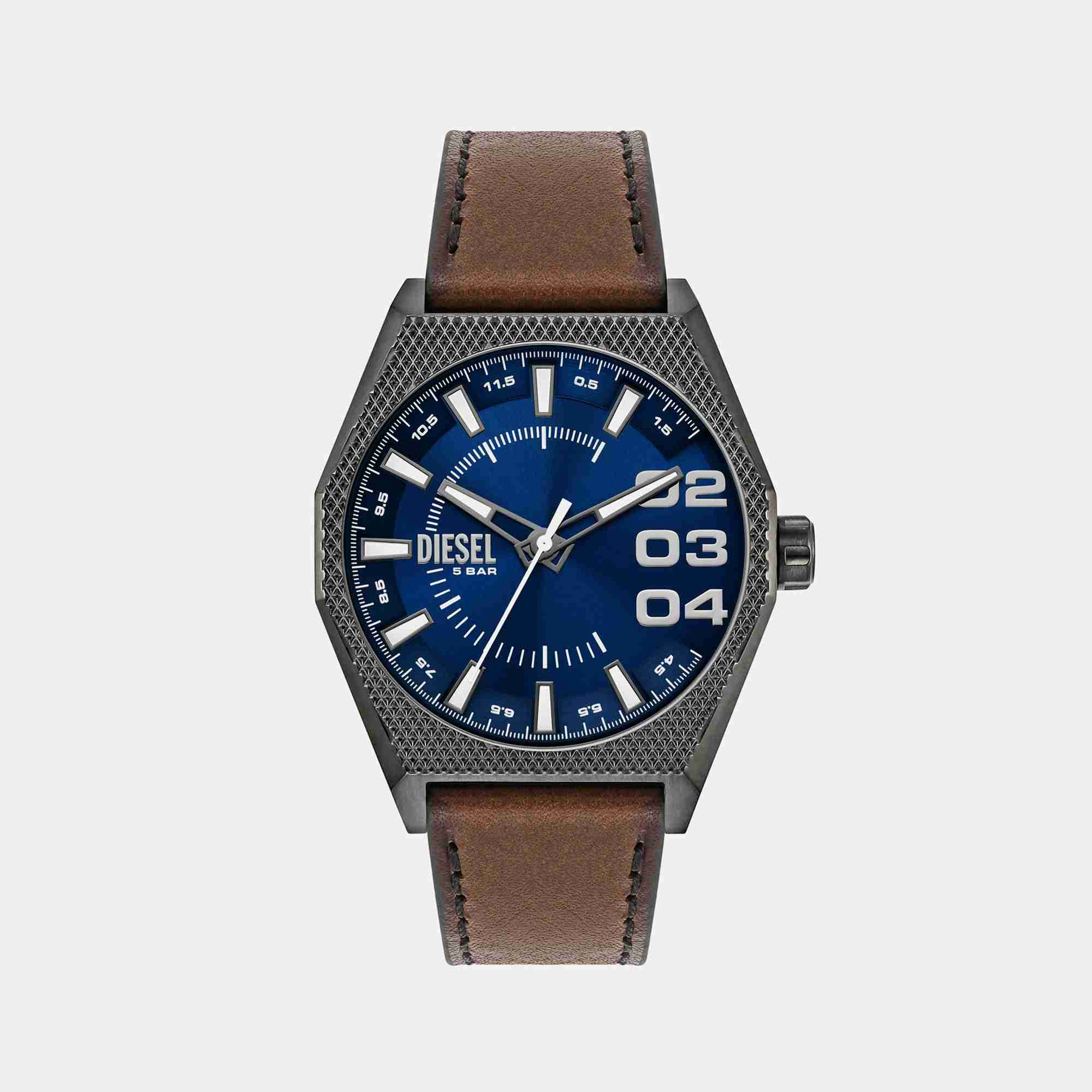Scraper Men Quartz Blue Dial Analog Leather Watch DZ2189