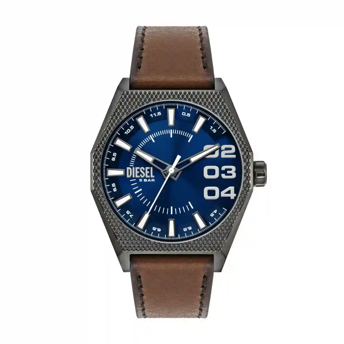 Men Blue Analog Leather Watch DZ2189