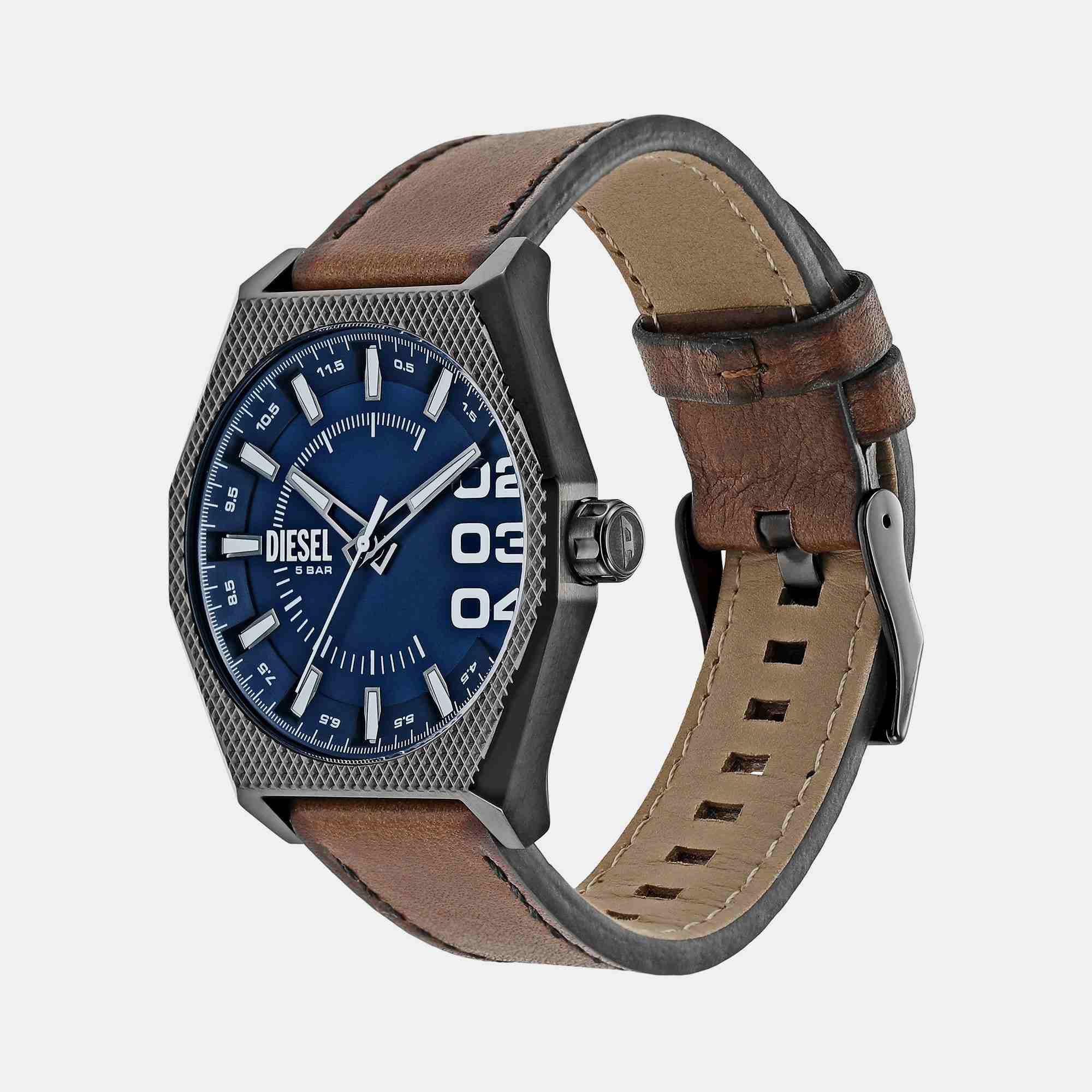 Scraper Men Quartz Blue Dial Analog Leather Watch DZ2189