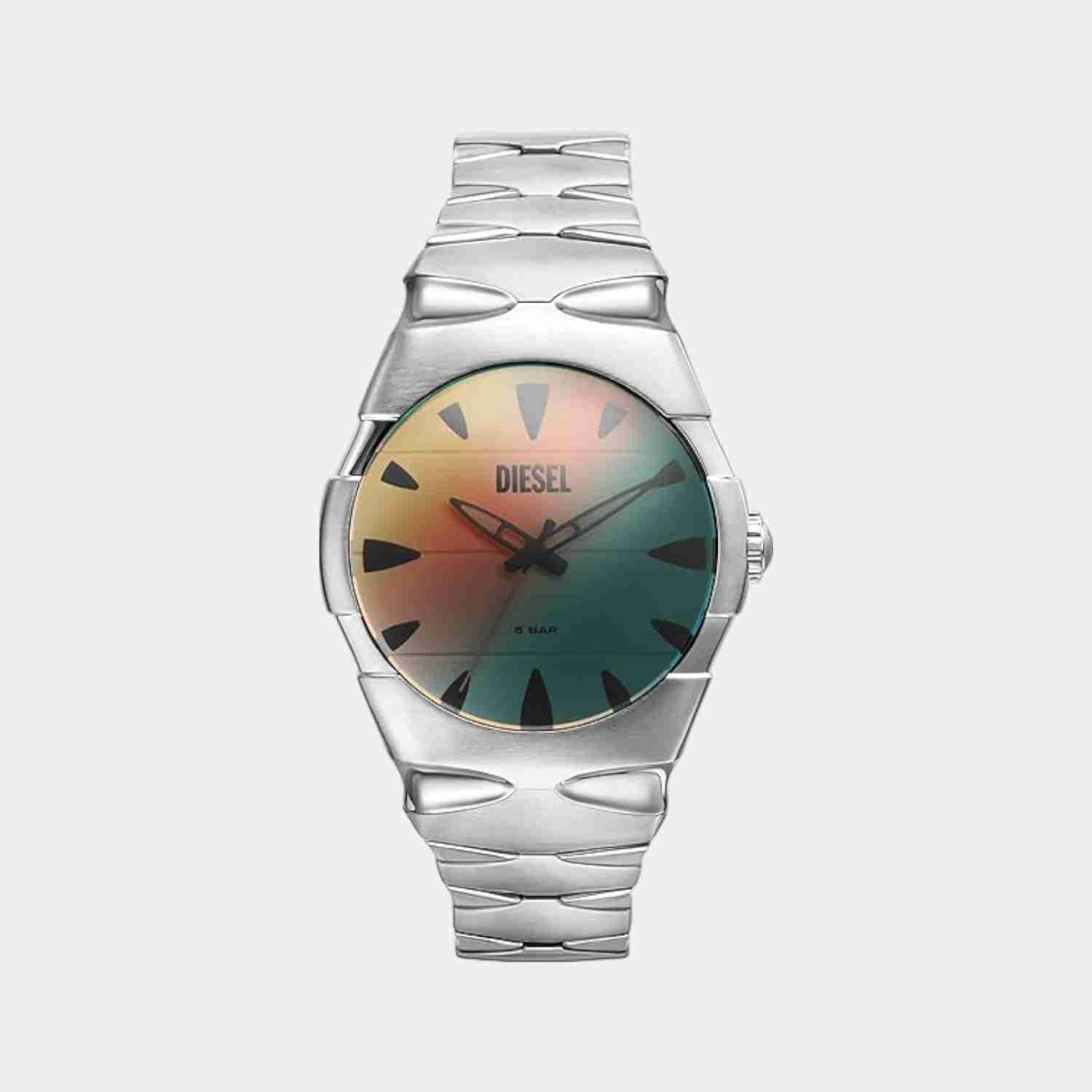 D-Sruptor Men Quartz Silver Dial Analog Stainless Steel Watch DZ2212