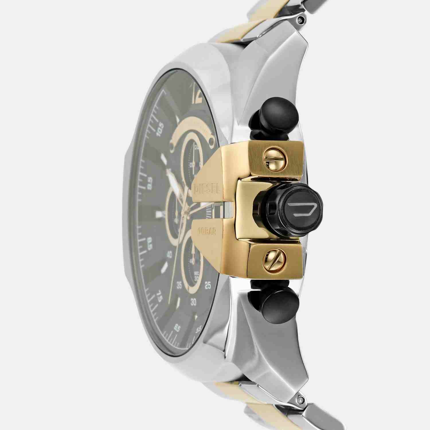 Mega Chief Men Quartz Black Dial Chronograph Stainless Steel Watch DZ4581