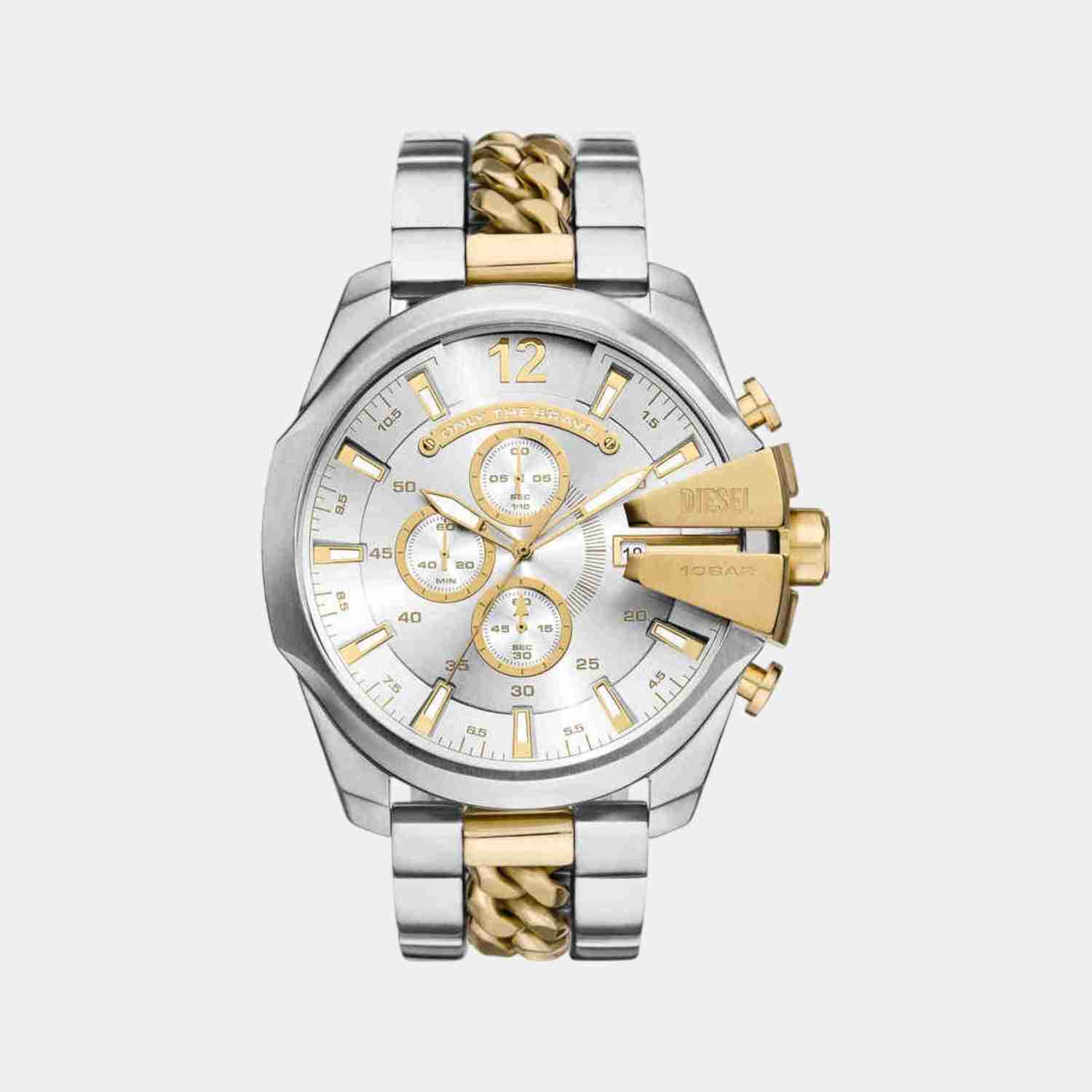Mega Chief Men Quartz Two Tone Dial Chronograph Stainless Steel Watch DZ4672