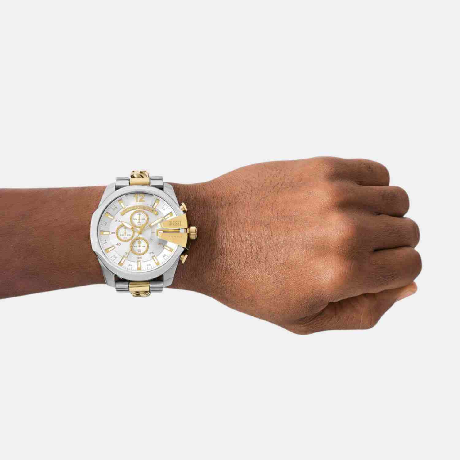 Mega Chief Men Quartz Two Tone Dial Chronograph Stainless Steel Watch DZ4672