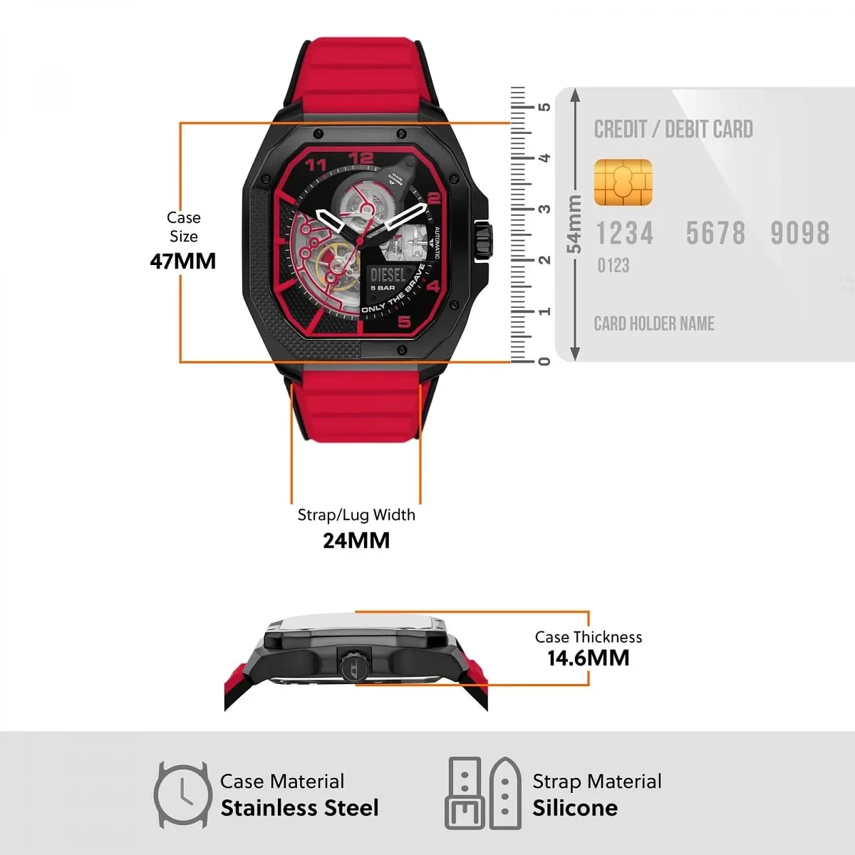 Black Diesel Flayed Two Tone Watch Dz7469