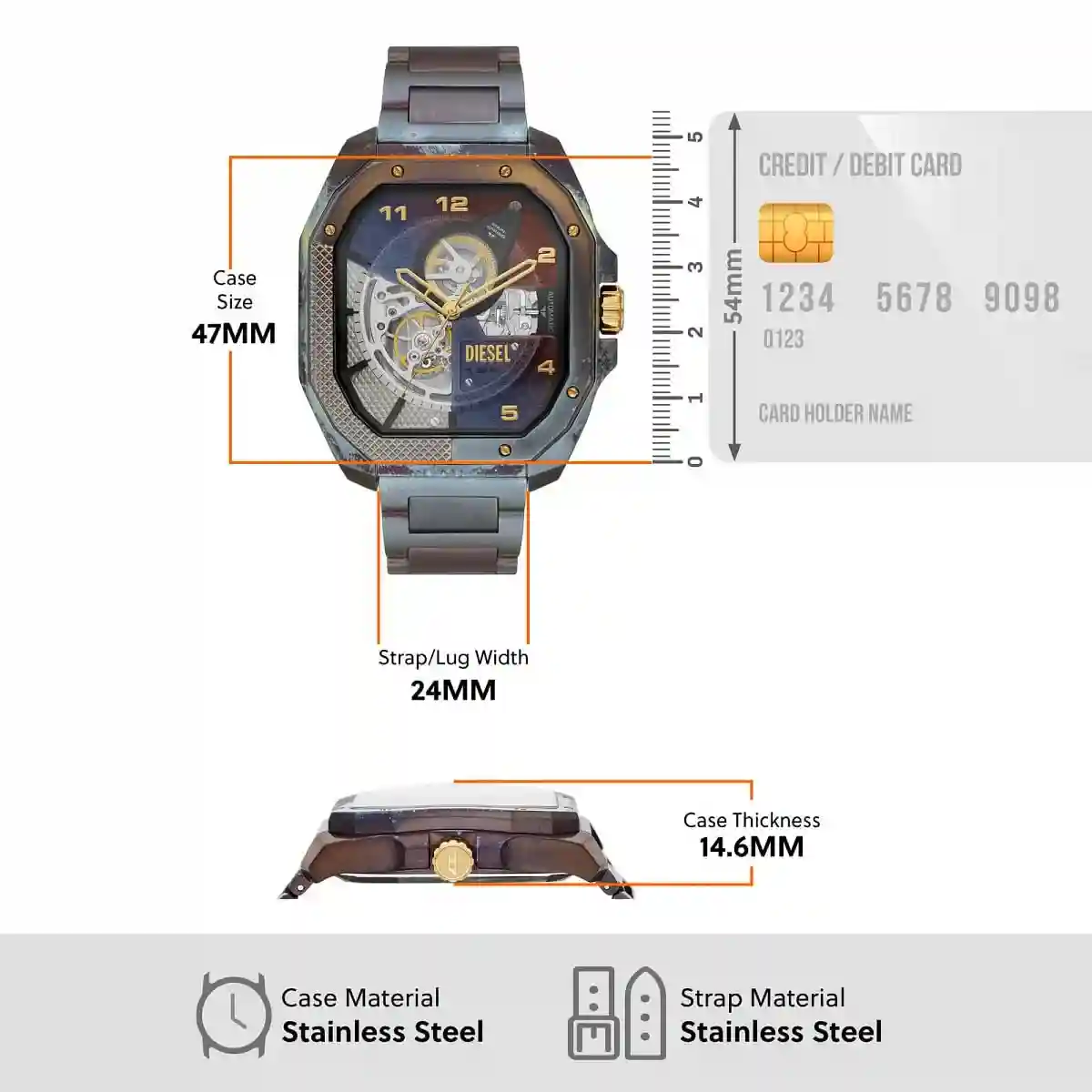 Multicolor Diesel Flayed Multicolor Watch Dz7473