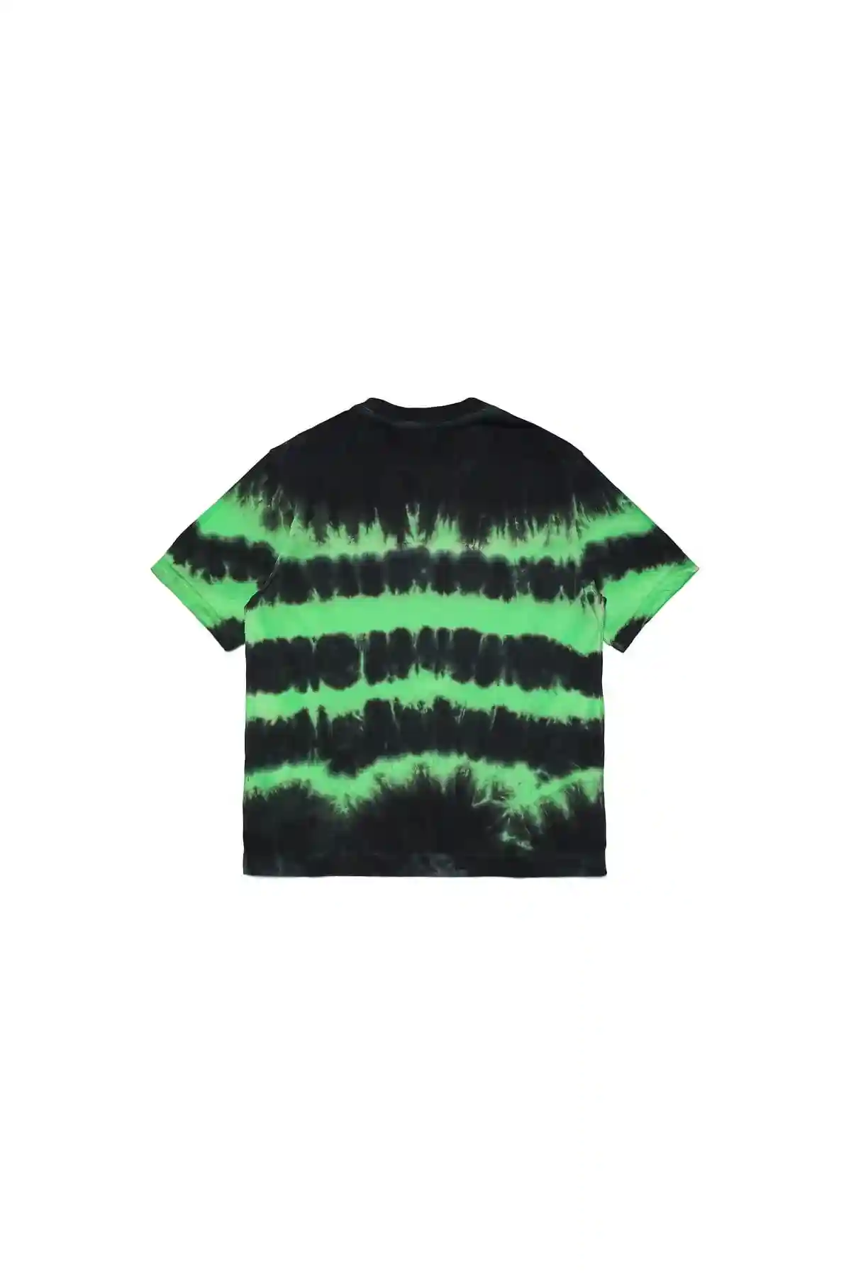 Black and Green Tie-dye T-shirt with reflective print