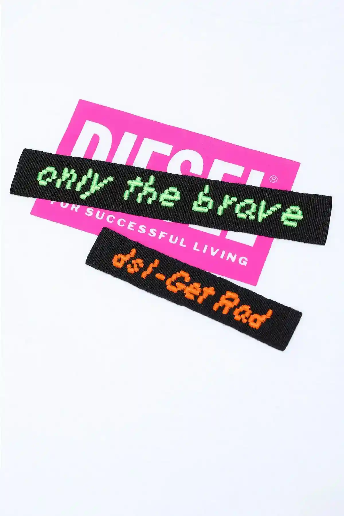 White T-shirt with Diesel logo and tape