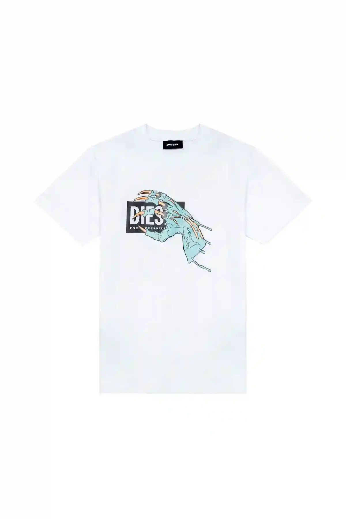 White Logo T-shirt with monster claw print