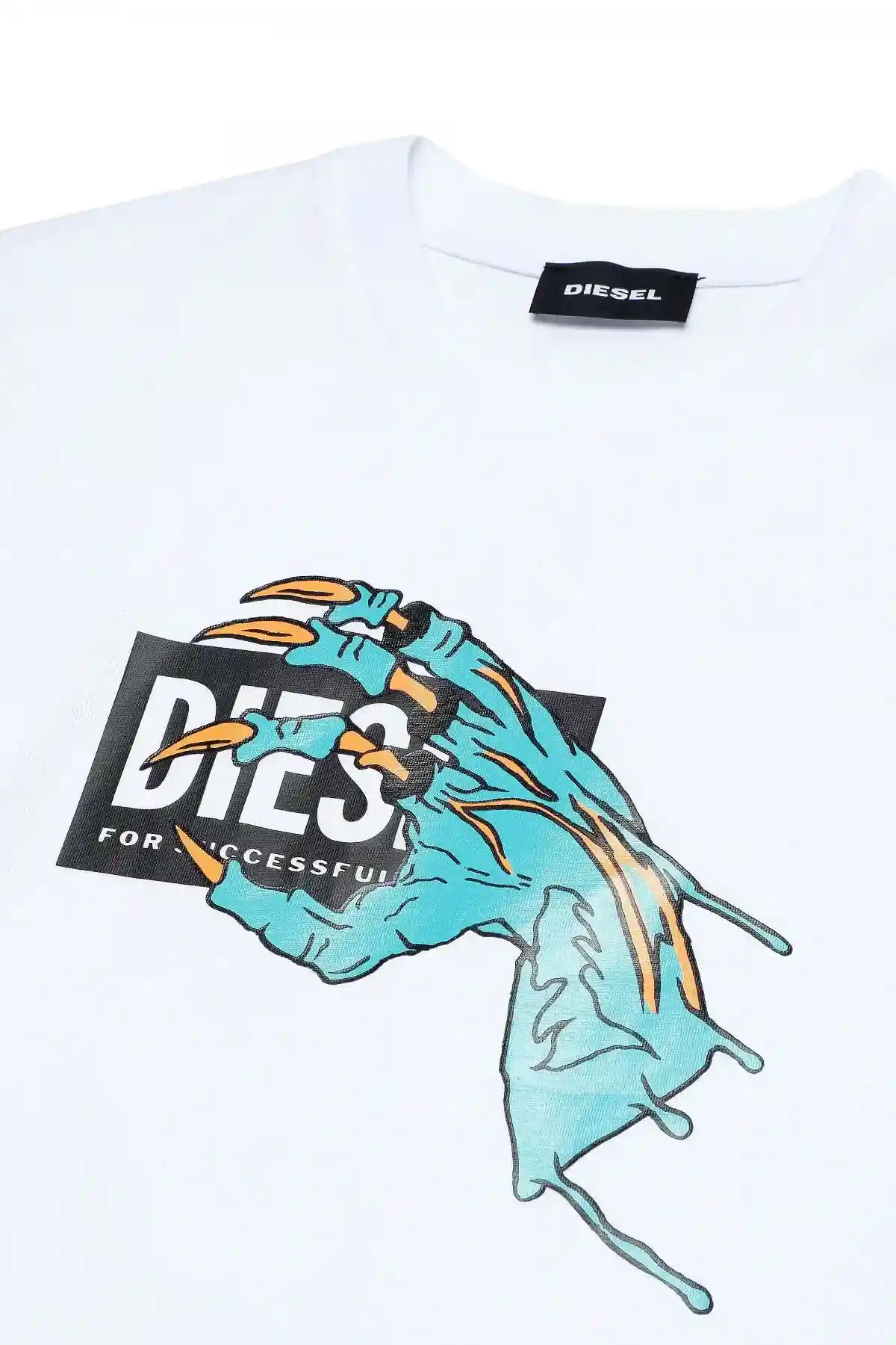 White Logo T-shirt with monster claw print