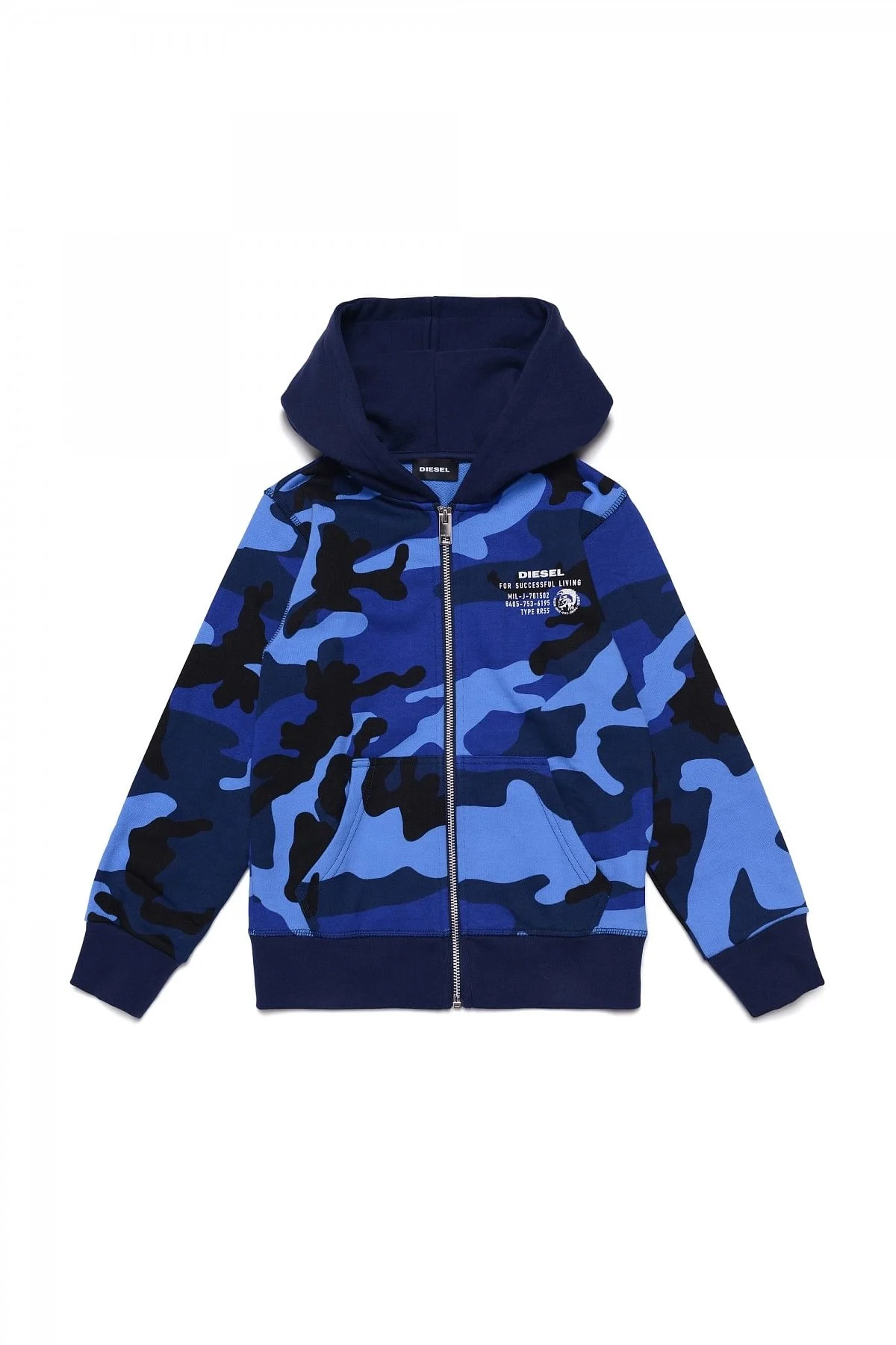 Blue Sweatshirt with camo print