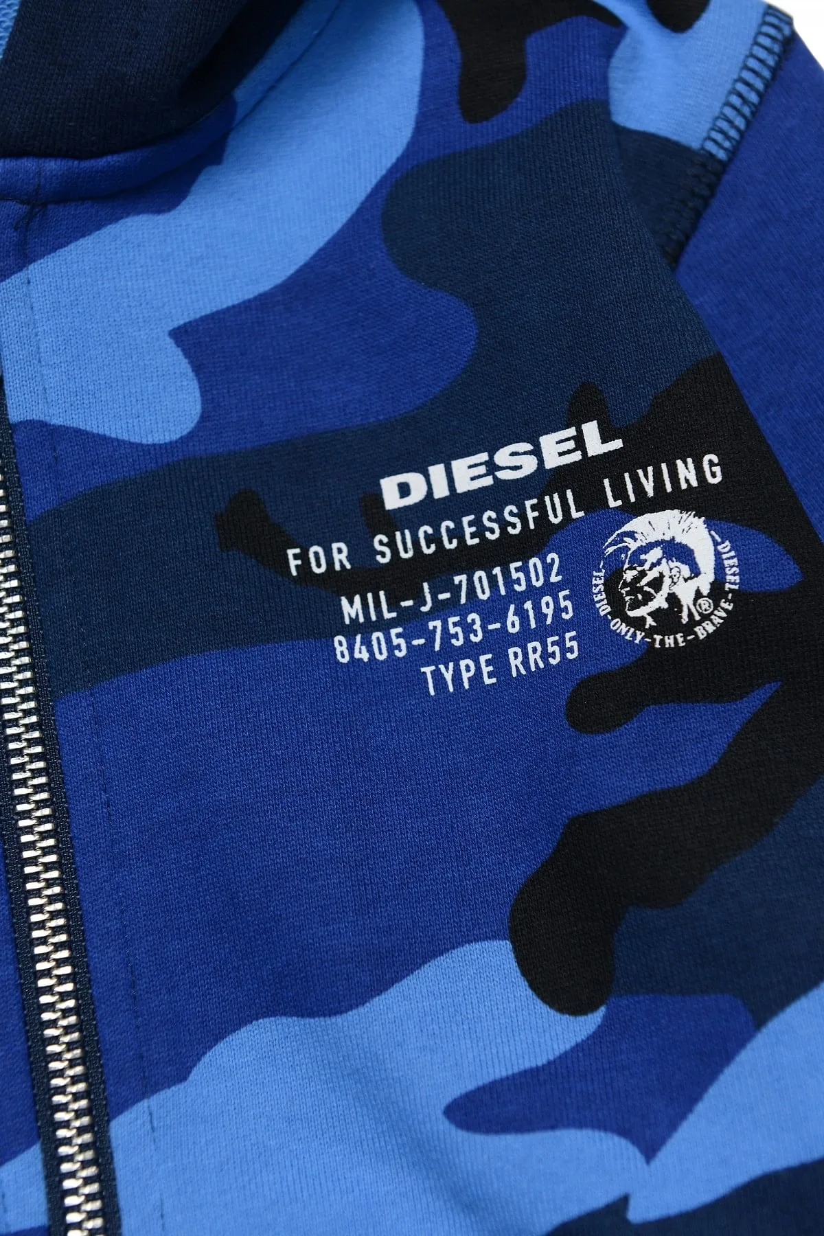 Blue Sweatshirt with camo print