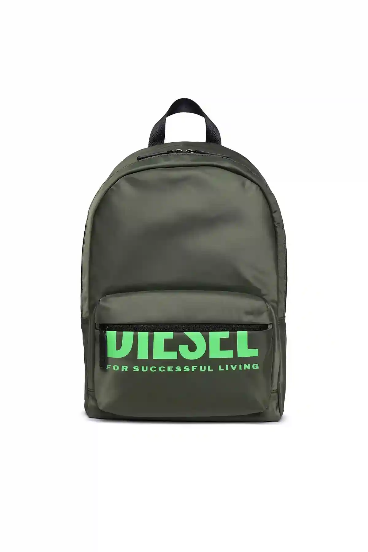 Green Backpack with partial logo