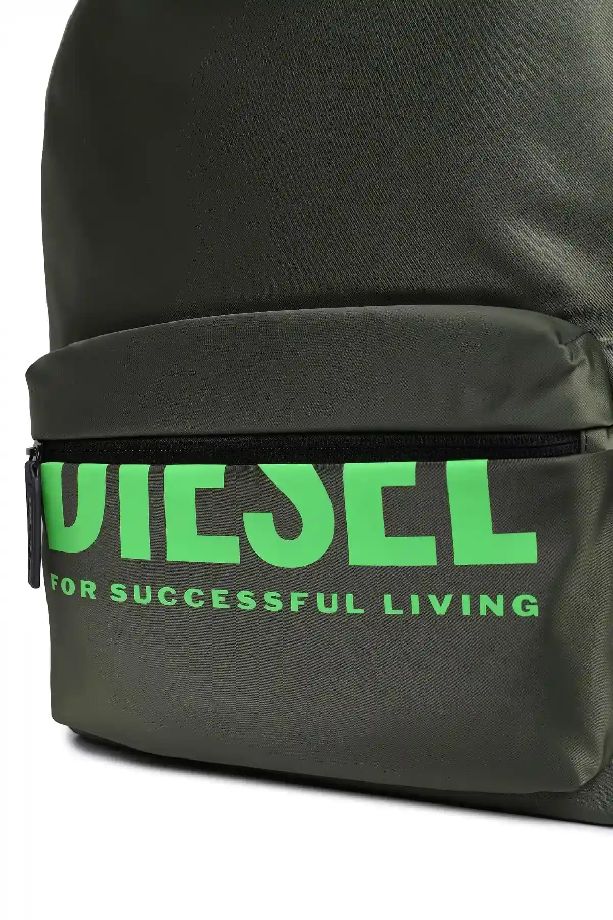 Green Backpack with partial logo