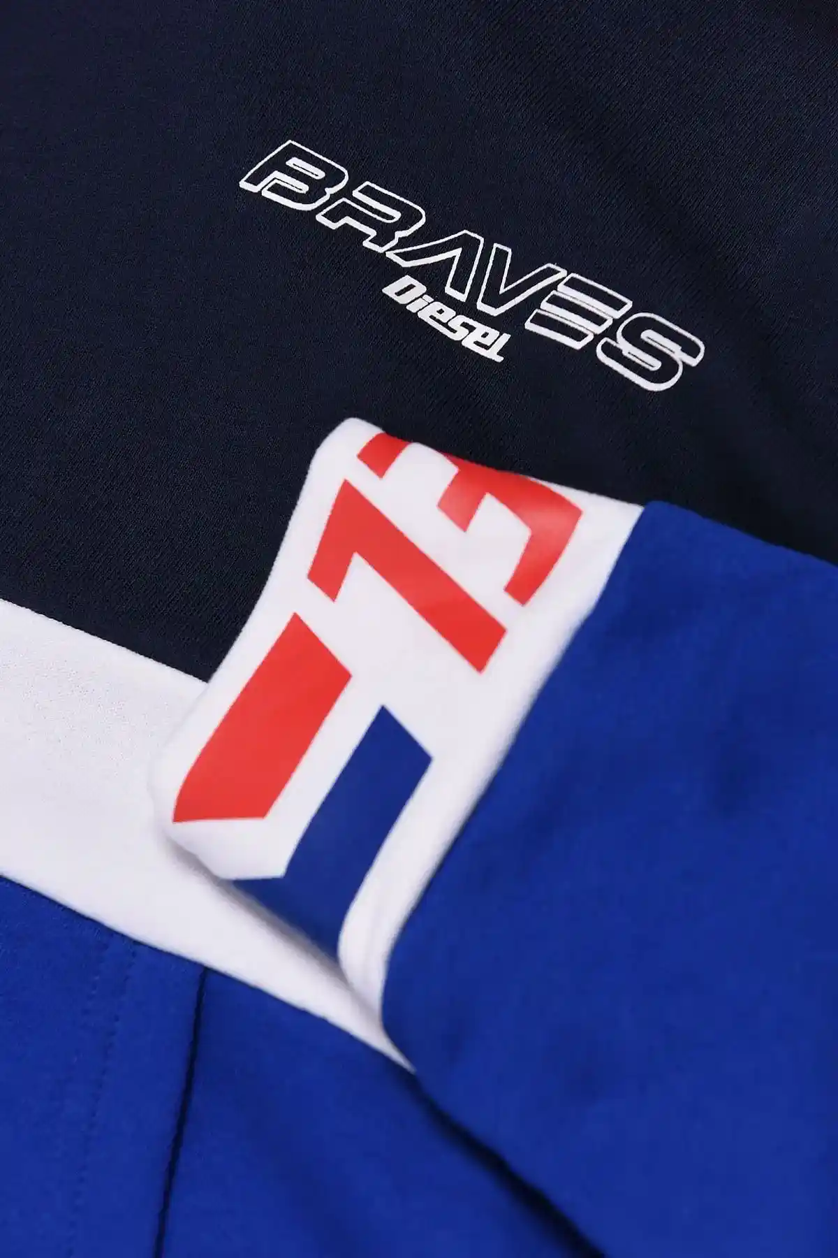 Blue and Black Colour-block hoodie with logo trims