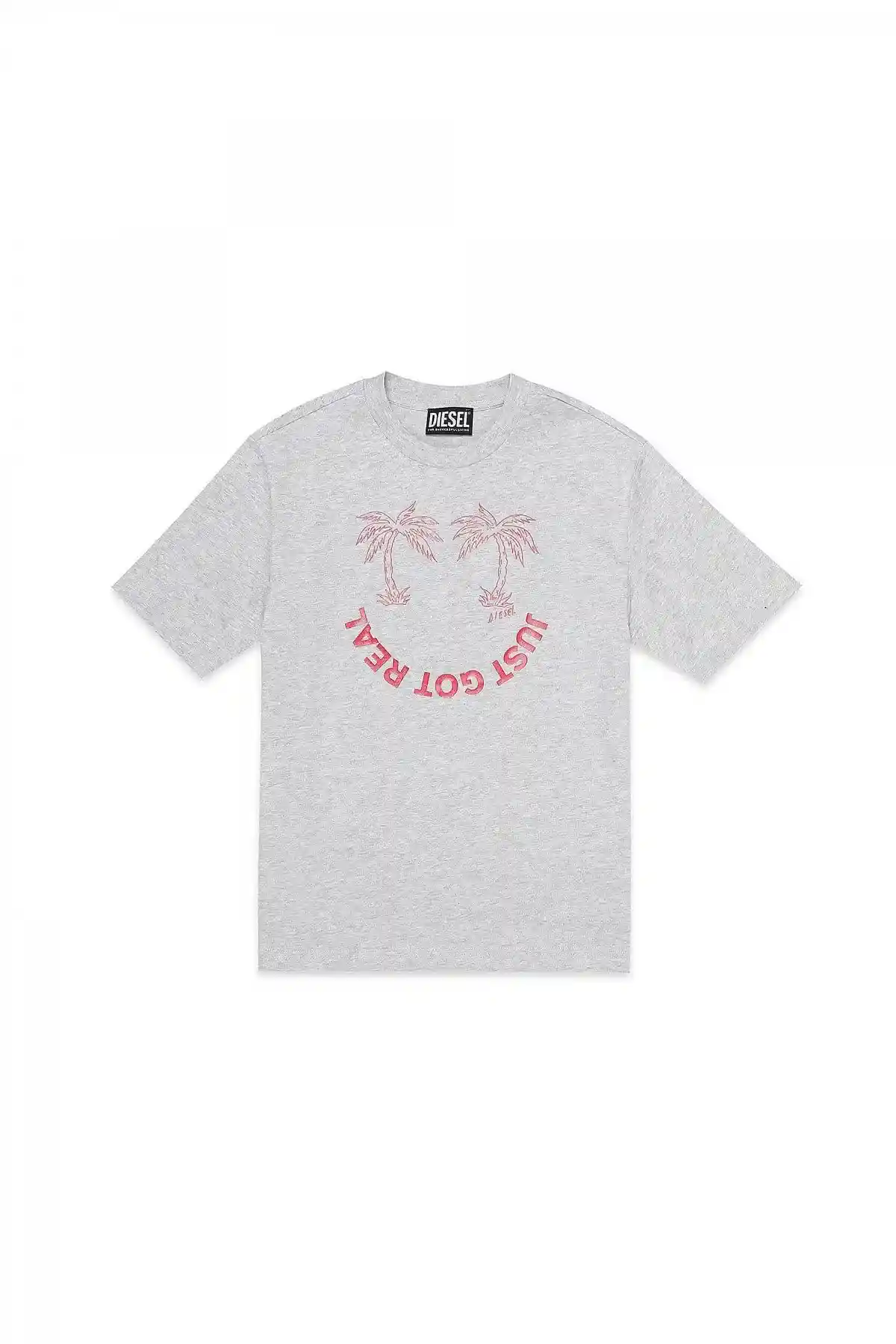 Grey T-shirt with palm print