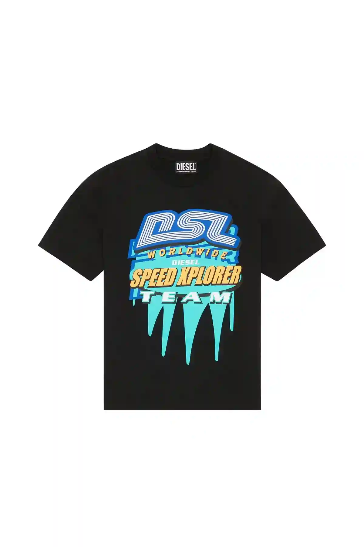 Black Graphic T-shirt in slub cotton