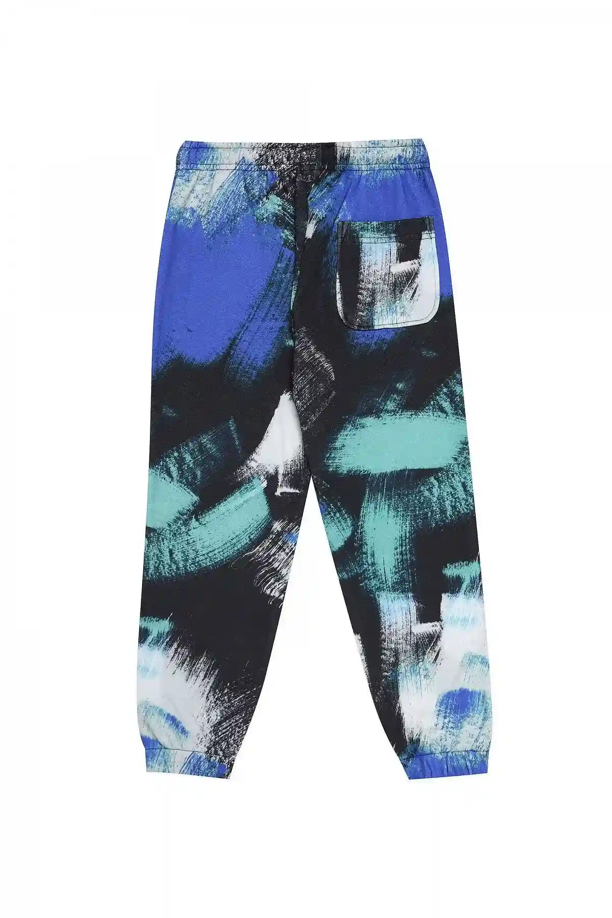 Black and Blue Brushstroke sweatpants with logo