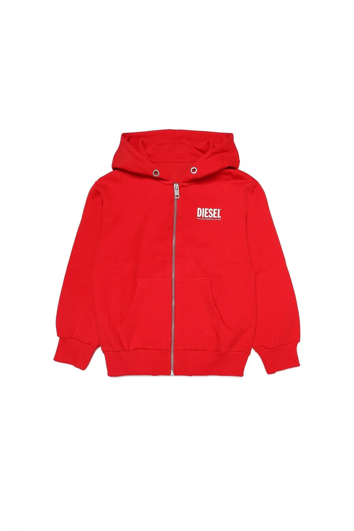 Red Zip-up hoodie with logo prints