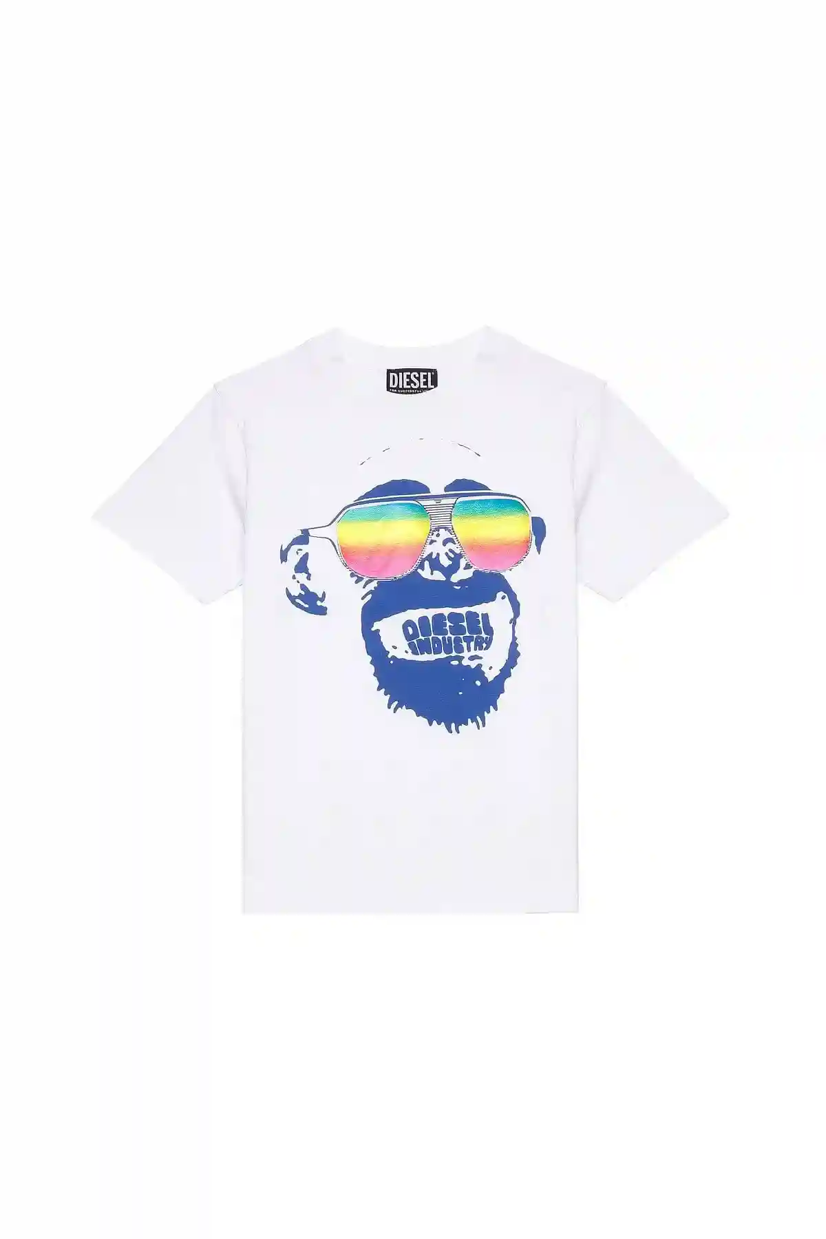 White T-shirt with monkey print