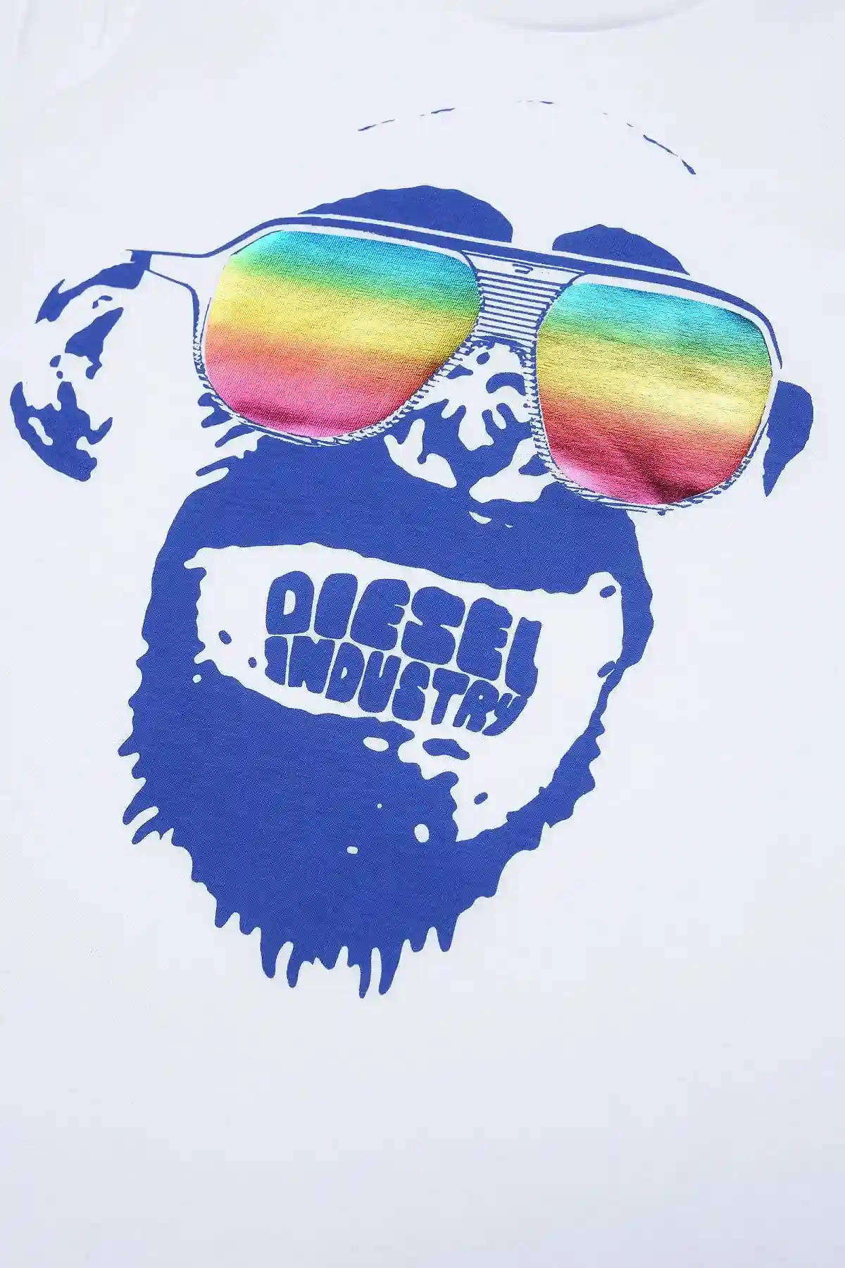 White T-shirt with monkey print