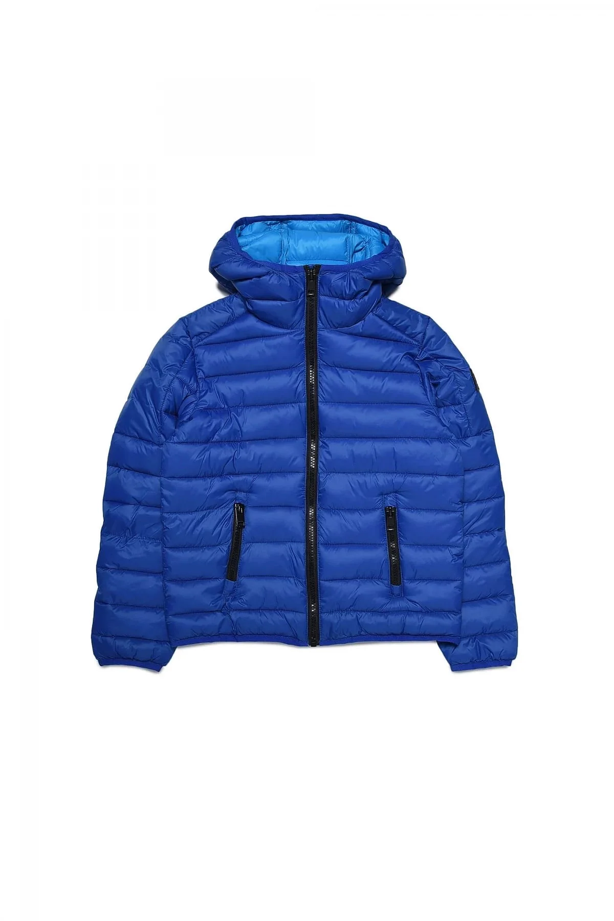 Blue Puffer jacket with narrow quilting