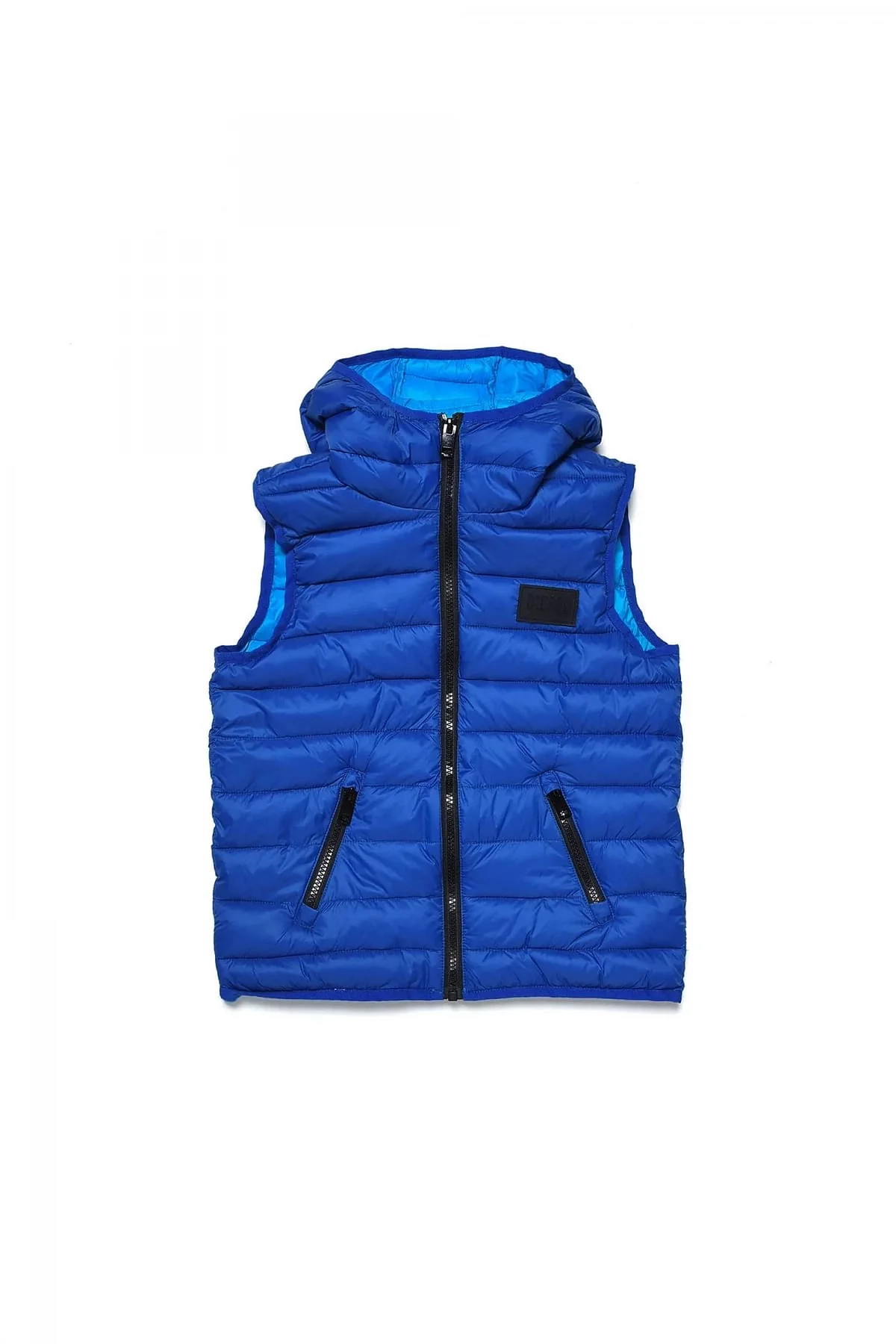 Blue Vest in quilted nylon