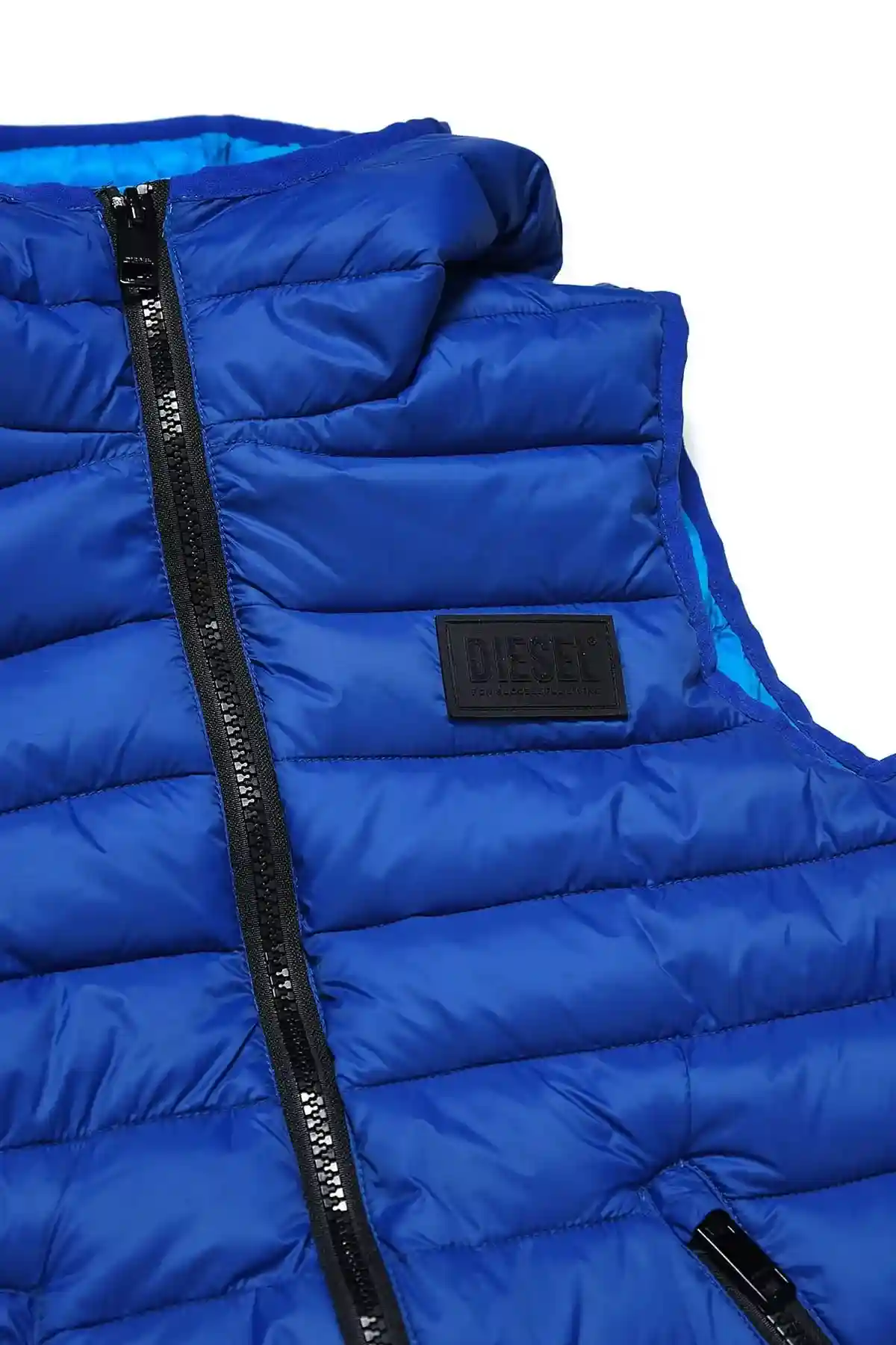 Blue Vest in quilted nylon