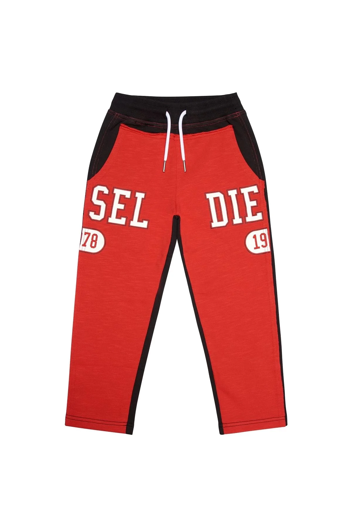 Red Track pants with contrast front